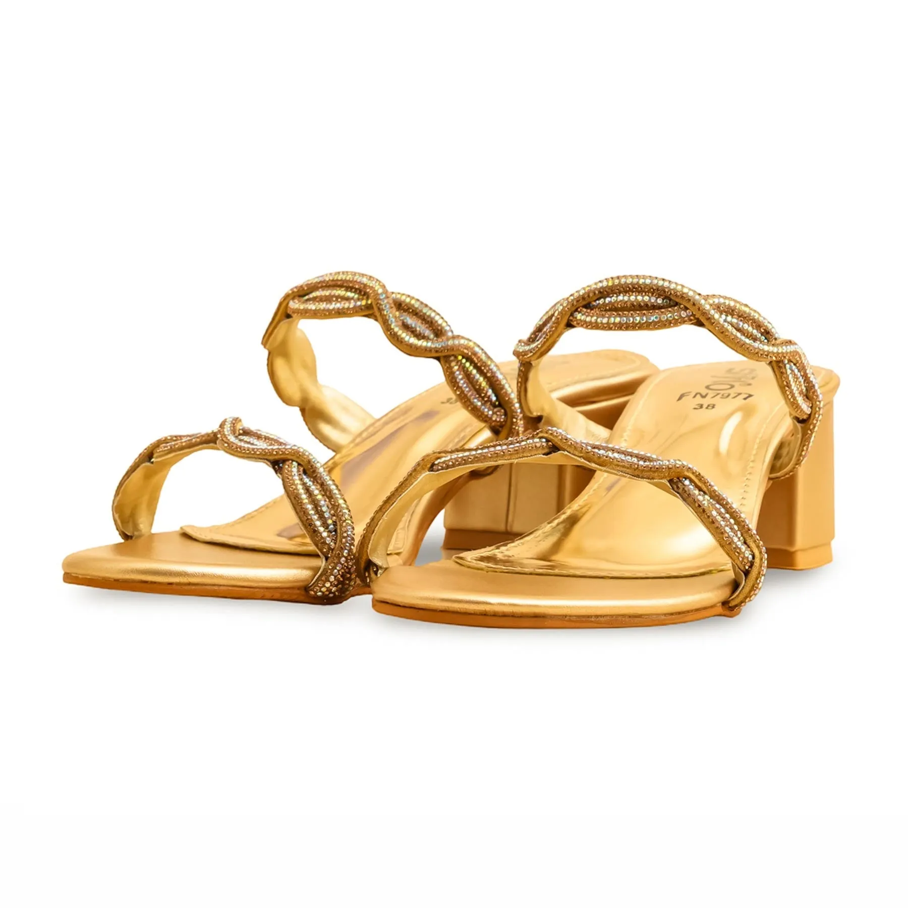 Golden Fancy Slipper For Women FN7977 Date Ready Slip On Style