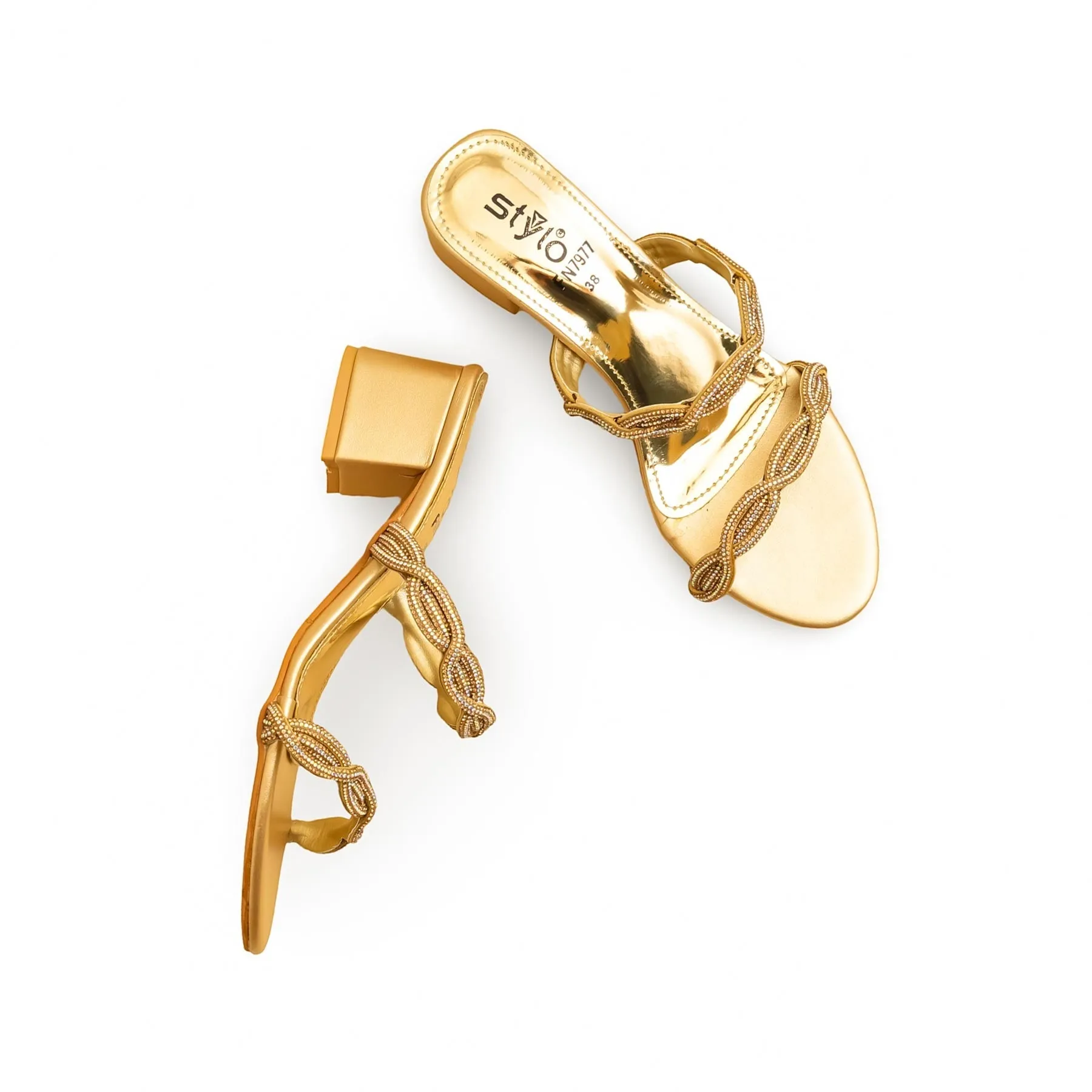 Golden Fancy Slipper For Women FN7977 Timeless Beauty