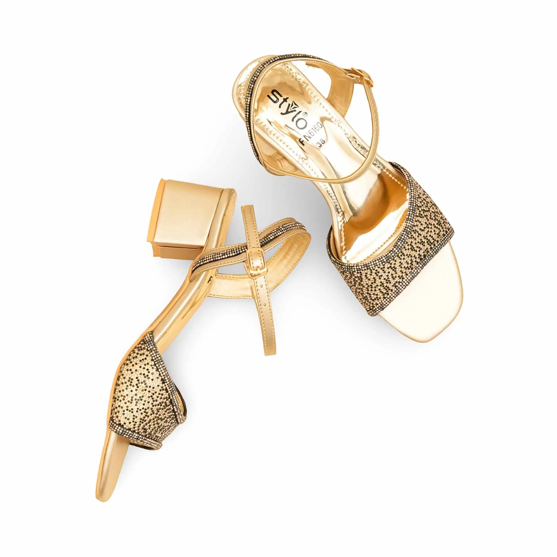 Golden Fancy Women Sandal FN6160 Sophisticated Shoes Casual Heels