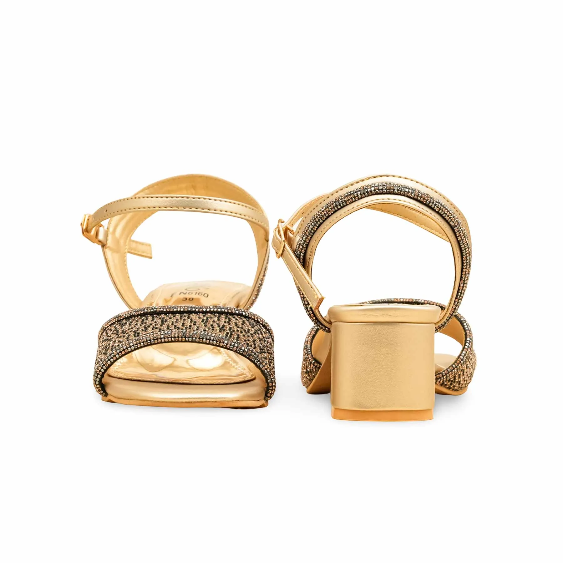 Golden Fancy Women Sandal FN6160 Practical Heel Show Spark