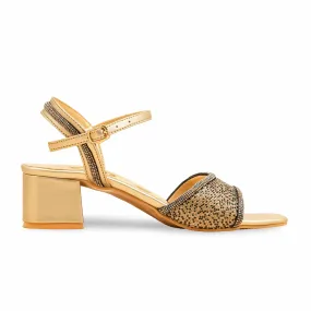 Soft Insole Golden Fancy Women Sandal FN6160
