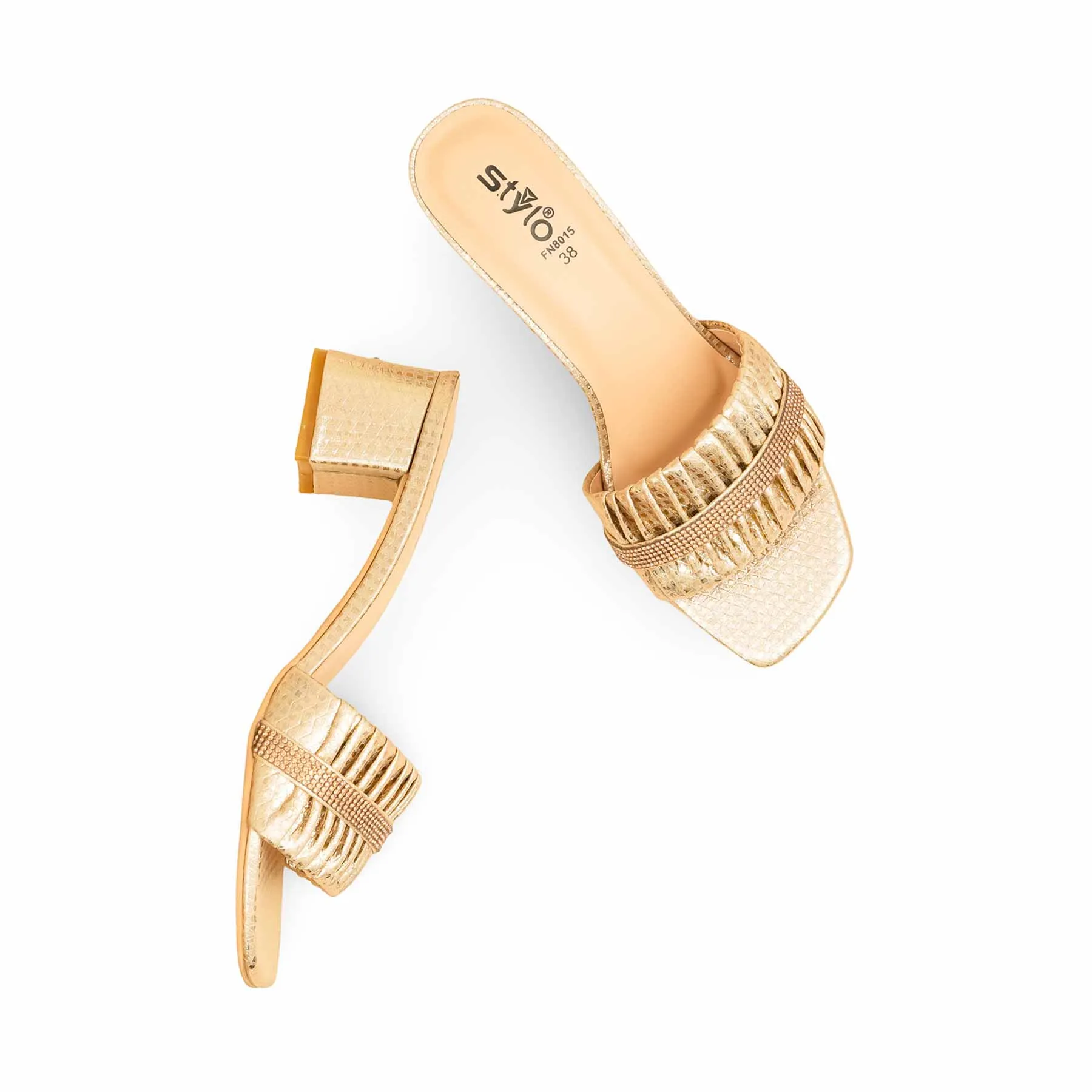 Peep Toe Golden Fancy Women Slipper FN8015