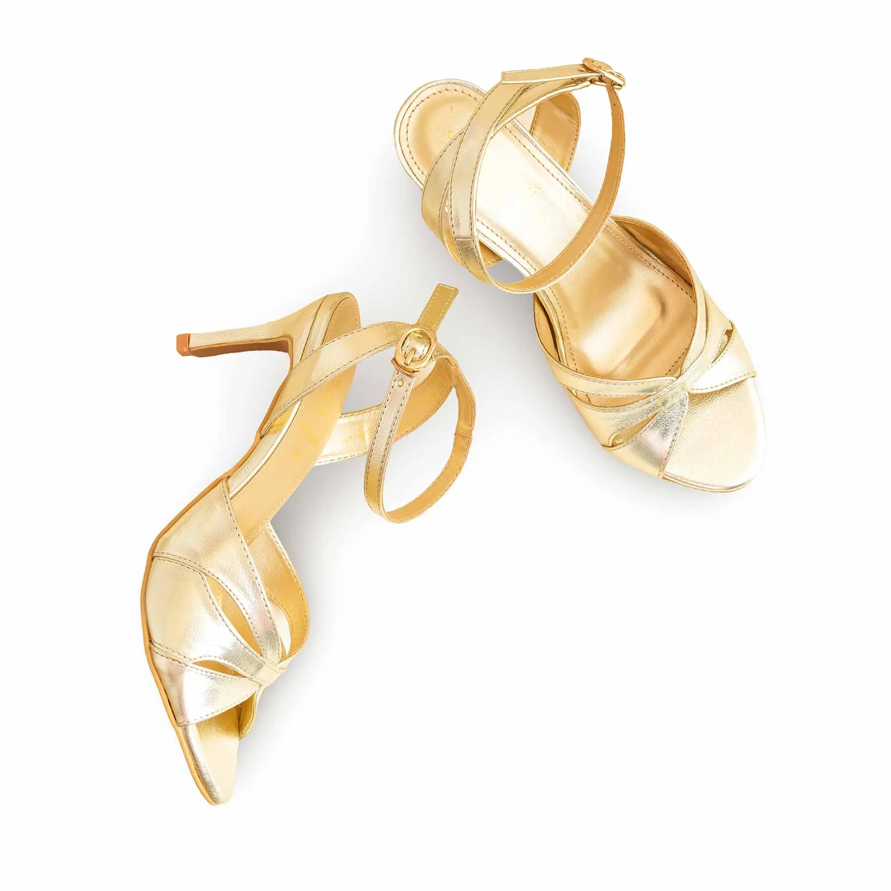 Korean Glow Must Have Golden Formal Sandal For Ladies FR5386