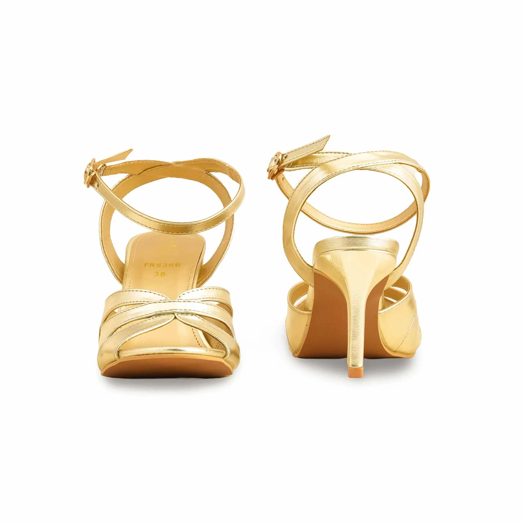 Golden Formal Sandal For Ladies FR5386 Chic Pumps Candle Dinner