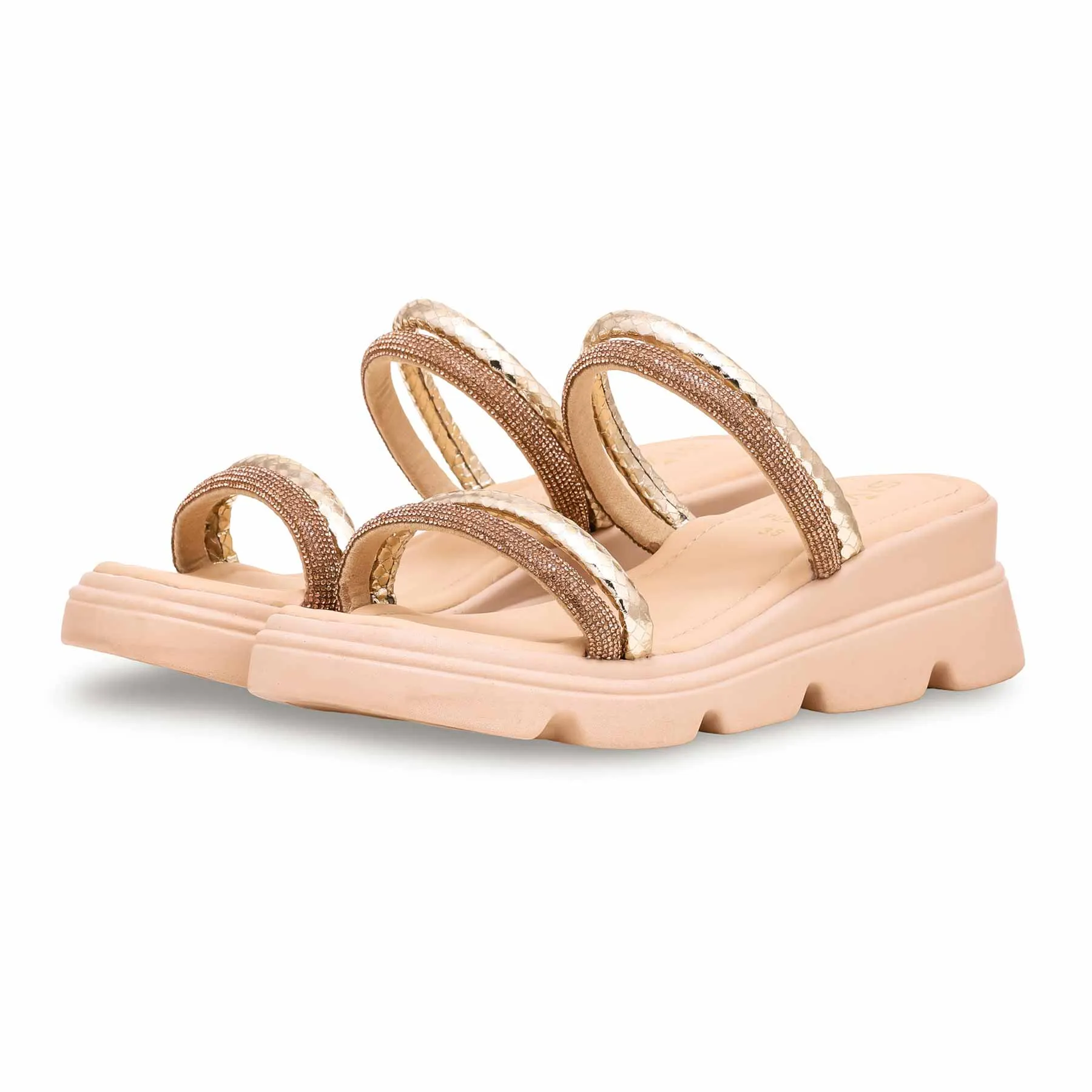 Golden Formal Slipper PU0258 Gift wrap Bold Comfort