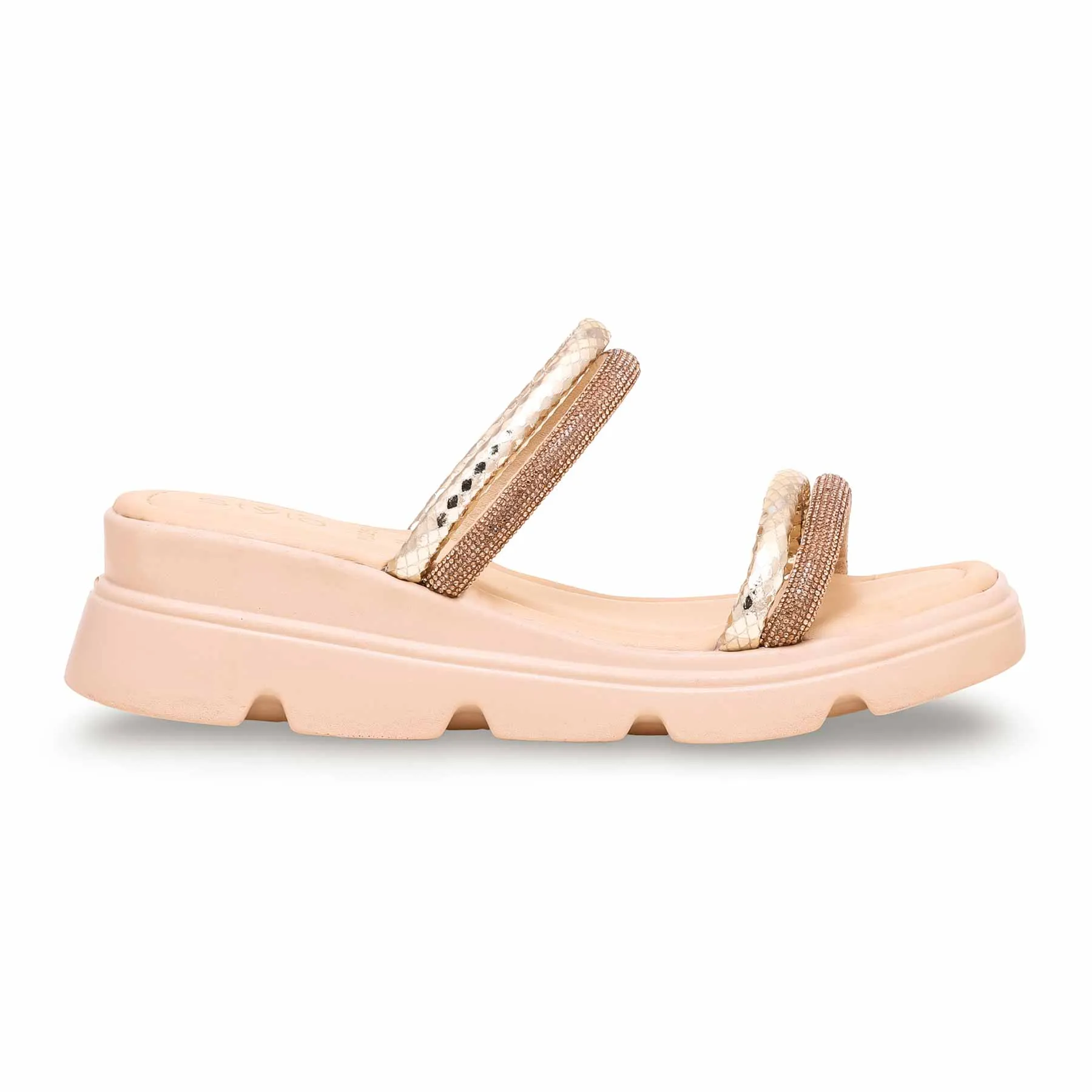 Modern Design Golden Formal Slipper PU0258