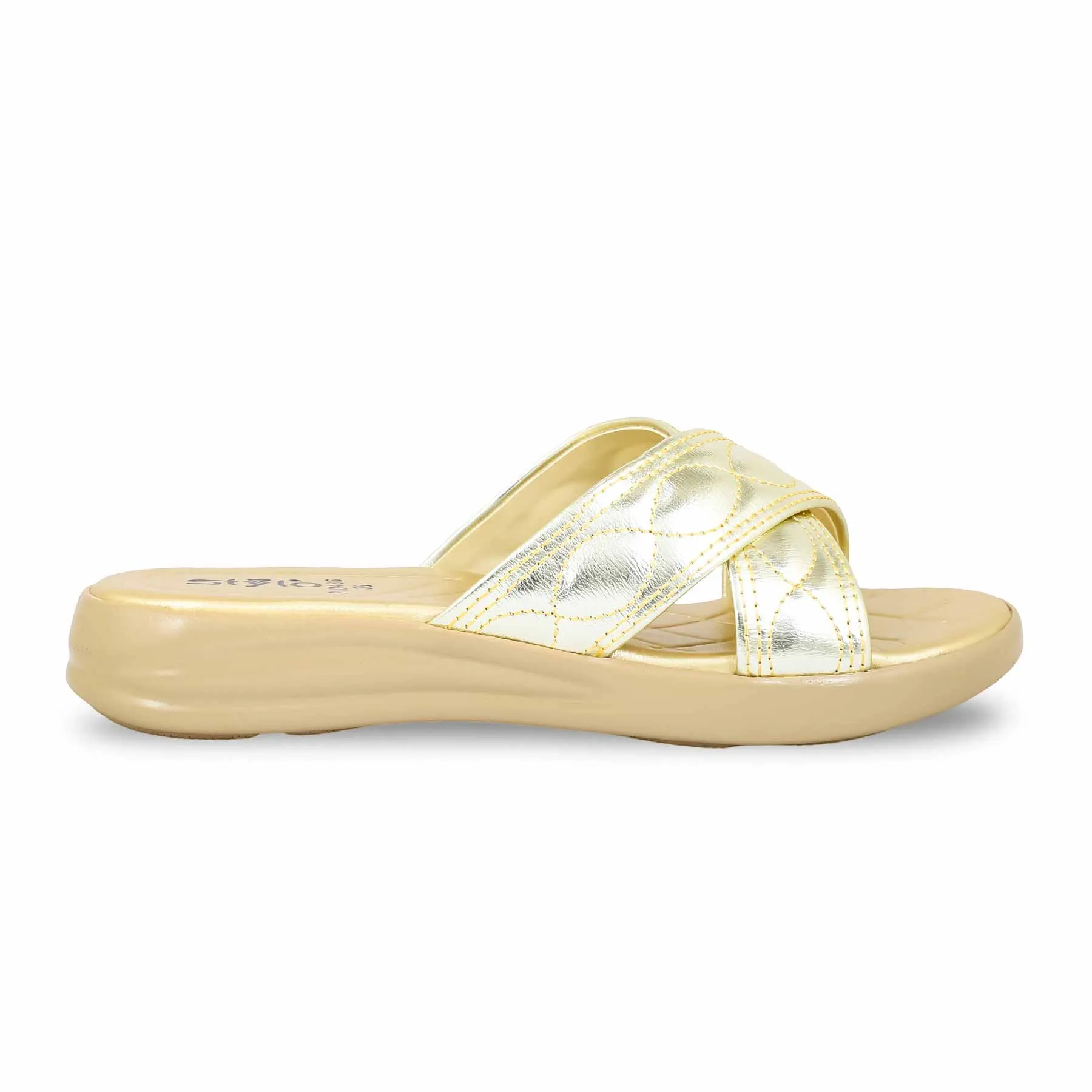 Box Guard Confident Step Golden Formal Slipper PU0486