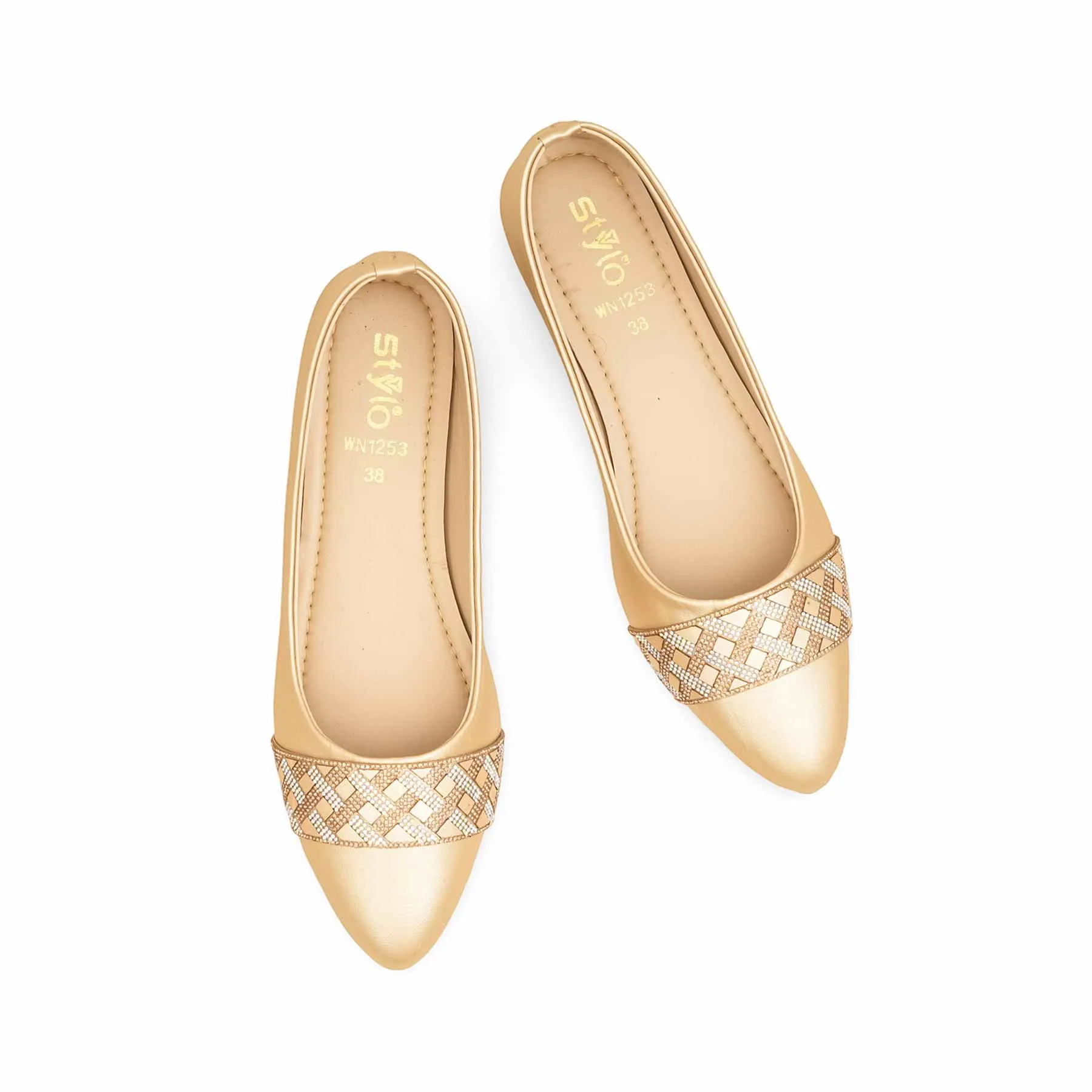 Golden Pumps For Ladies WN1253 Hand Wash