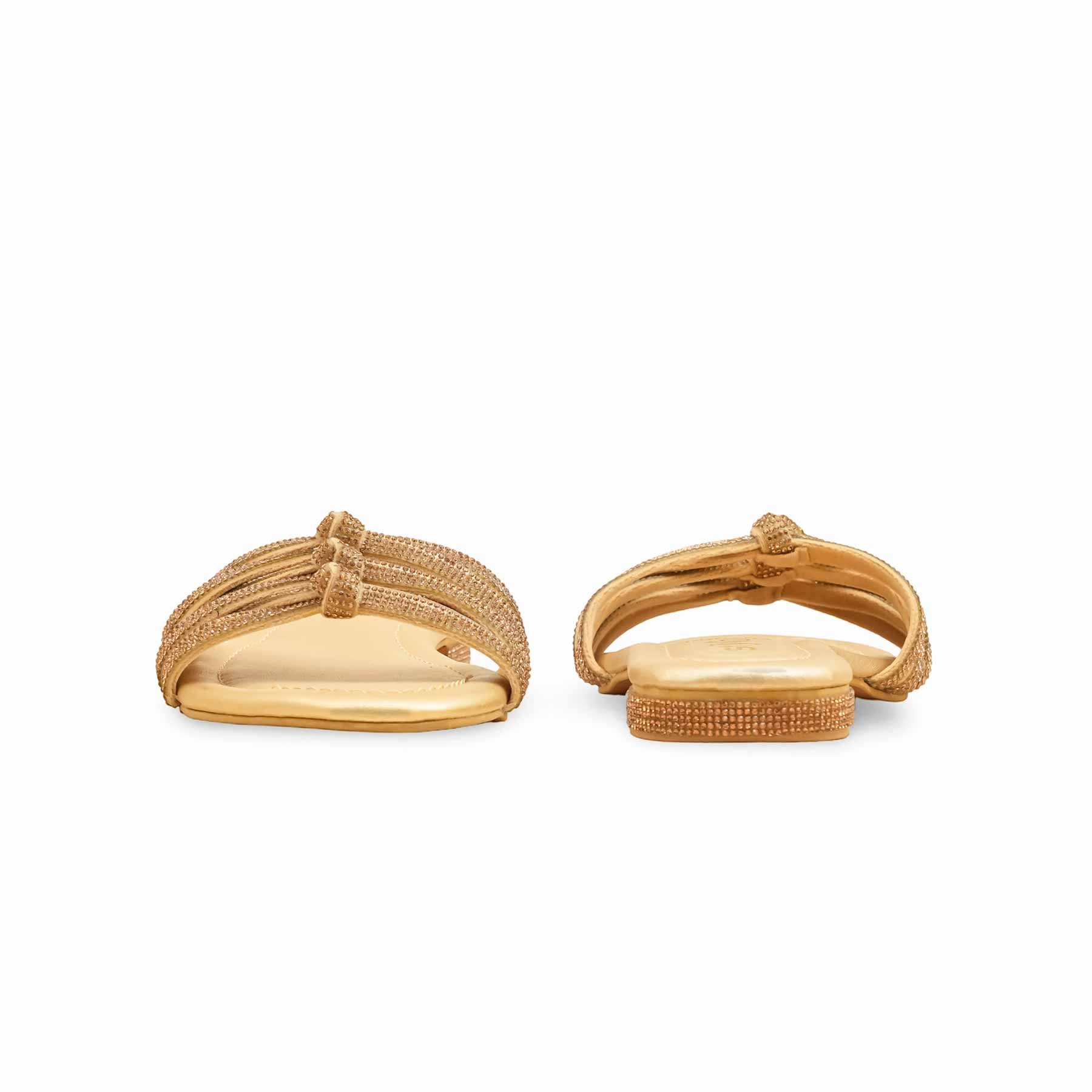 Yacht Mode Golden Fancy Slipper For Women FN7990