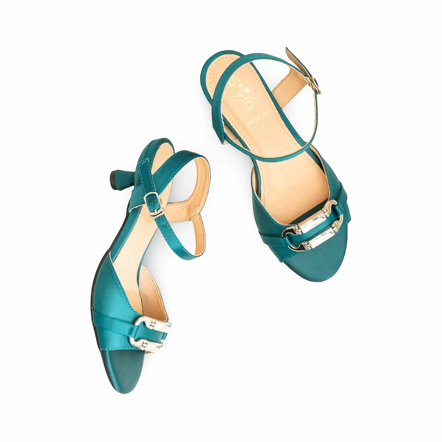 Retro Style Party Guard Teal Blue Formal Sandal FR5436