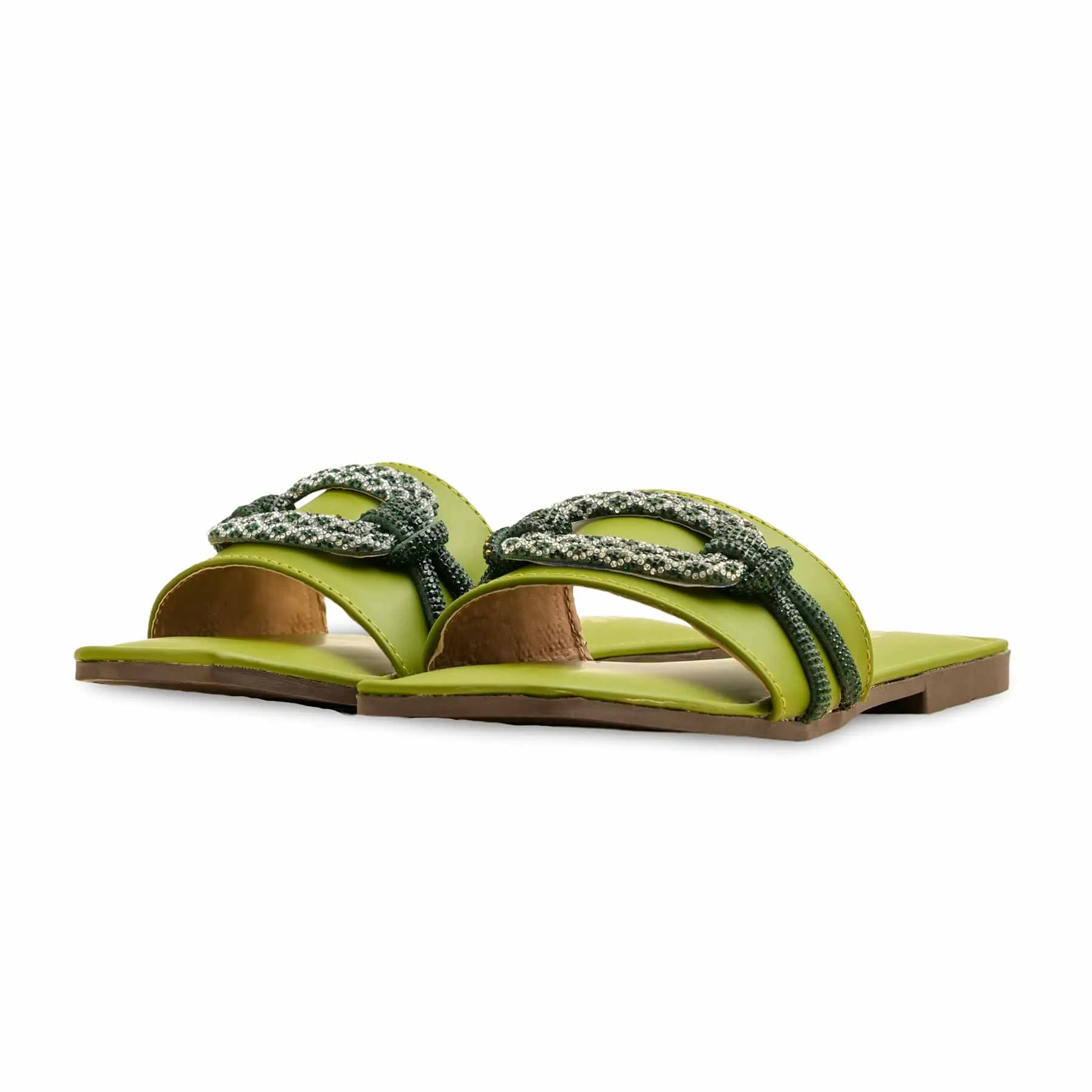 Coral Hue Work Wear Green Casual Slipper CL2089