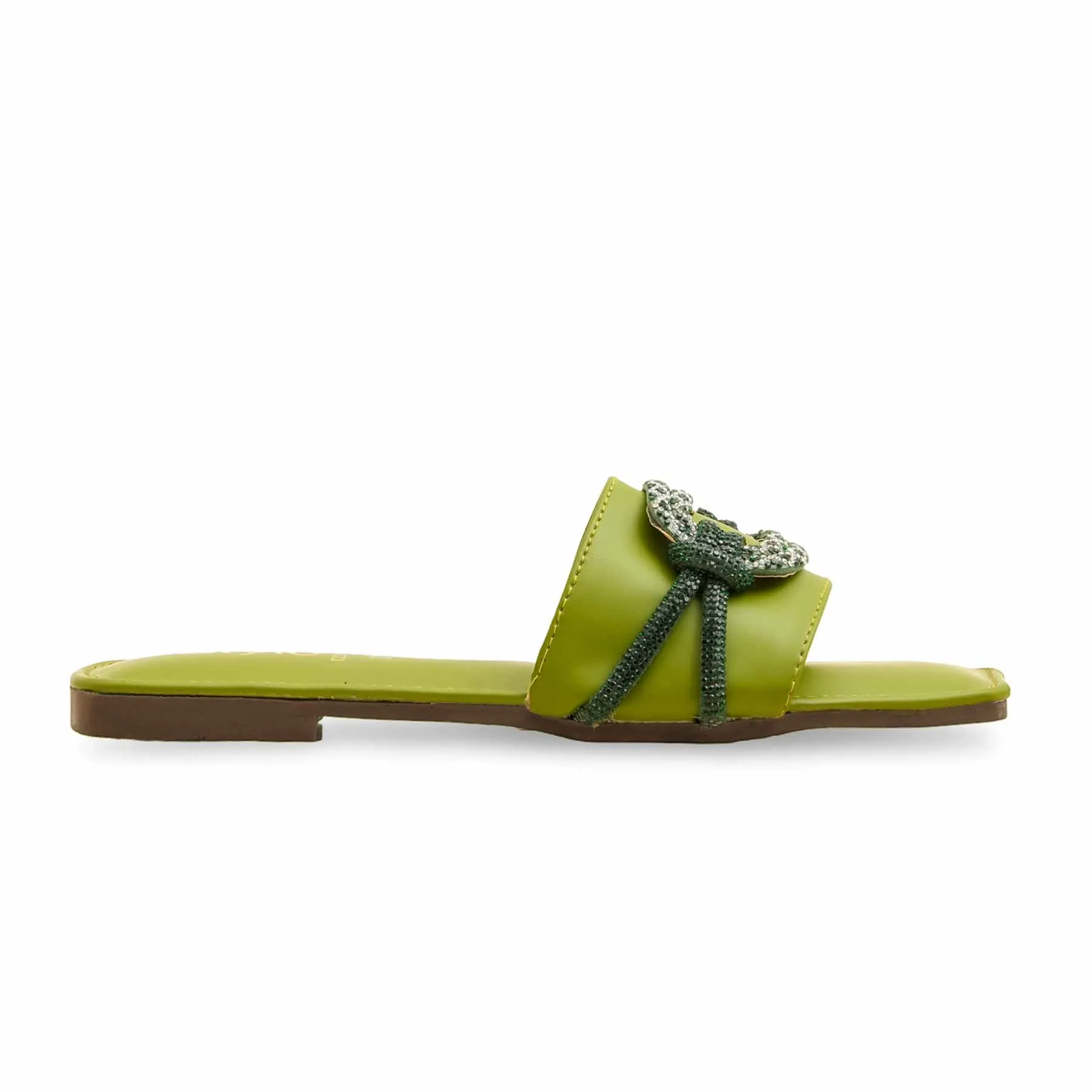Friends Meet Morning Stroll Green Casual Slipper CL2089