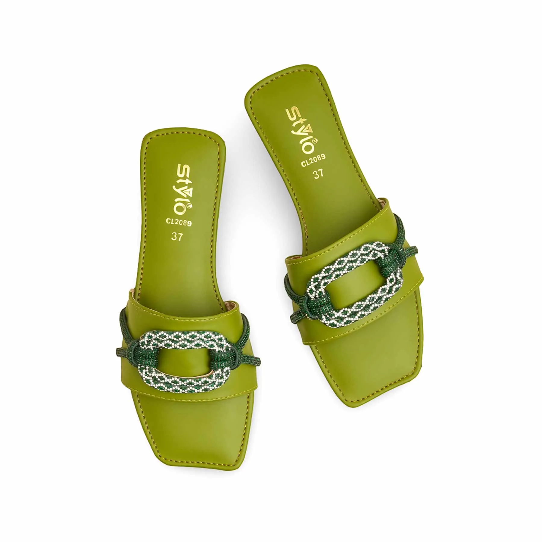 Love Path Park Game Green Casual Slipper CL2089