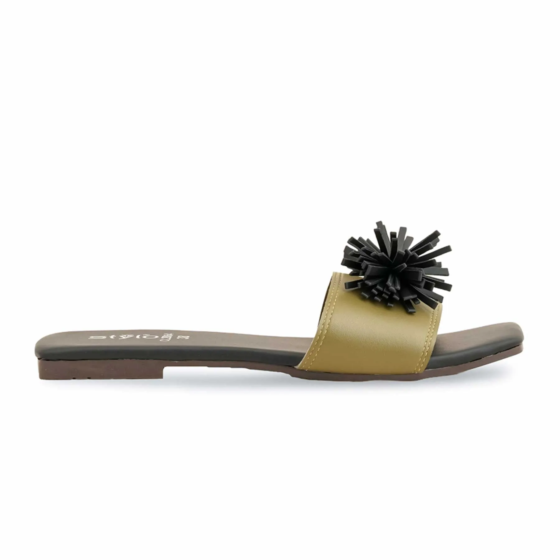 Green Casual Slipper For Ladies CL2064 Comfy Cushion