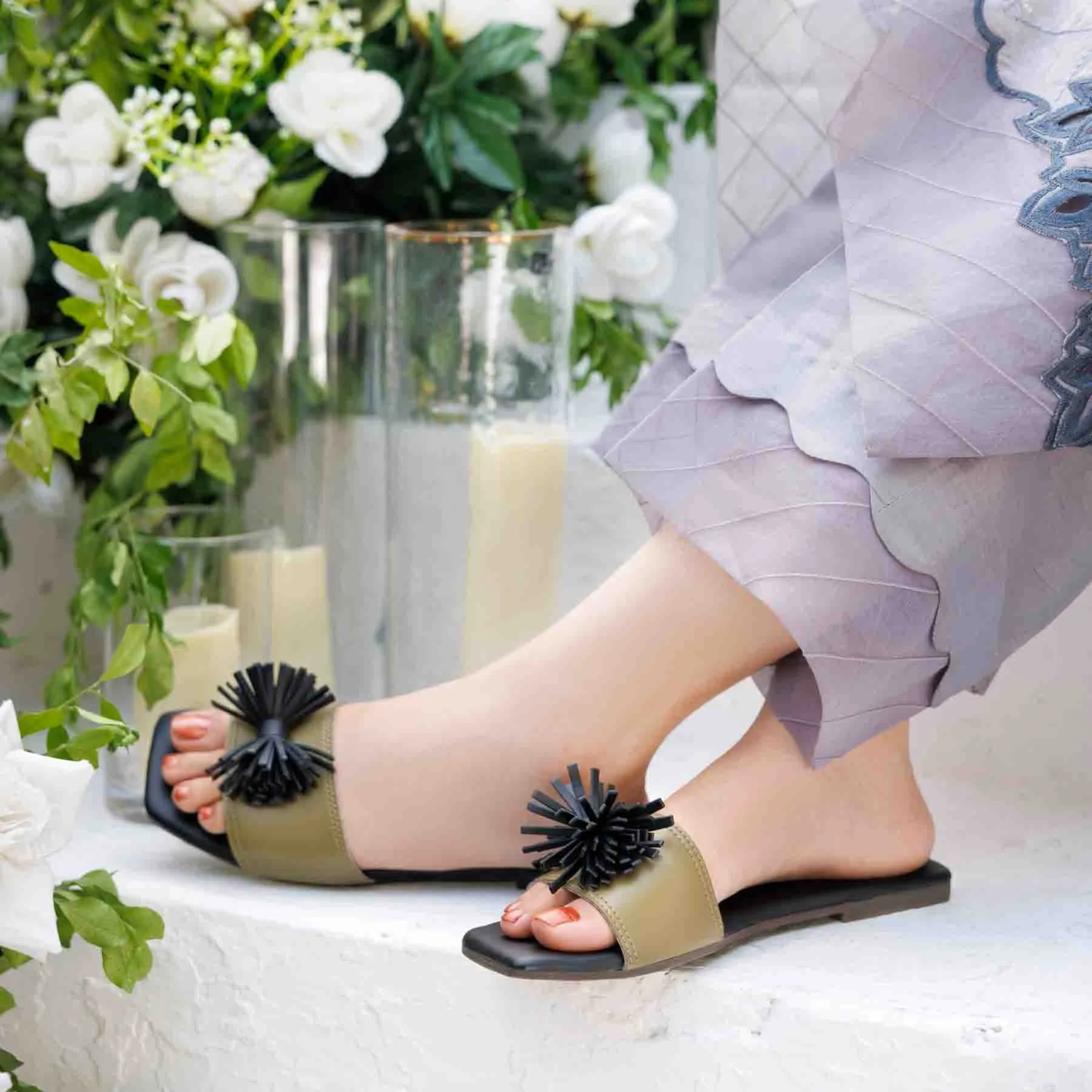 Green Casual Slipper For Ladies CL2064 Fish Dock Airy Walk