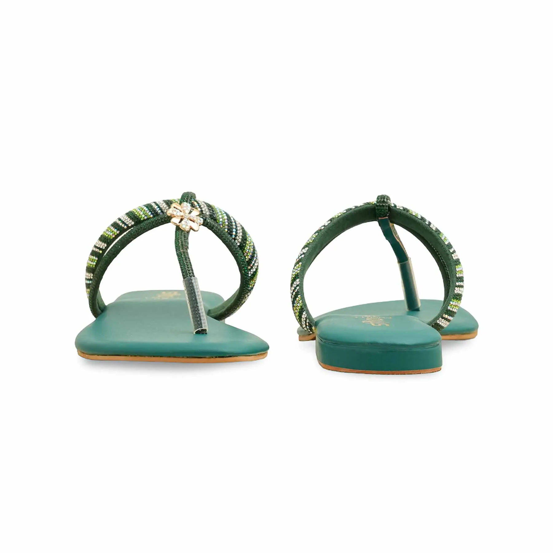 Simple Footwear Anti-Fatigue Footwear Green Fancy Chappal FN0811