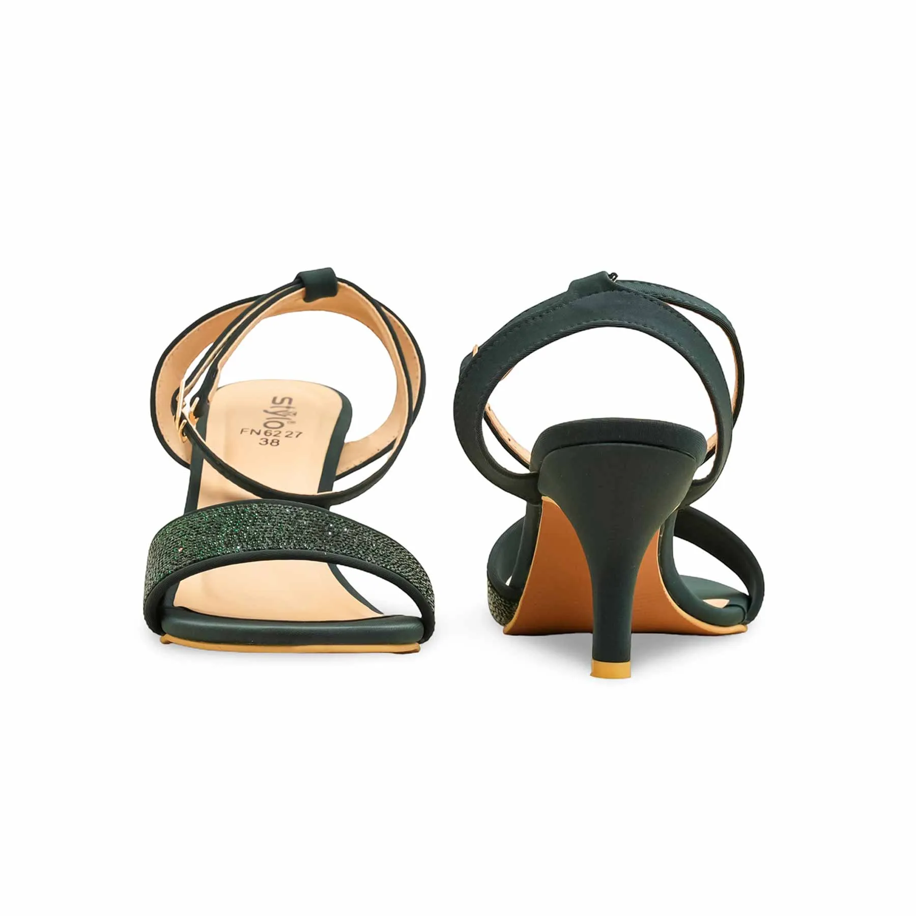 Green Fancy Sandal FN6227 Premium Heels