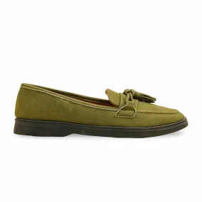 Low Top Country Step Green Moccasin For Ladies WN1225
