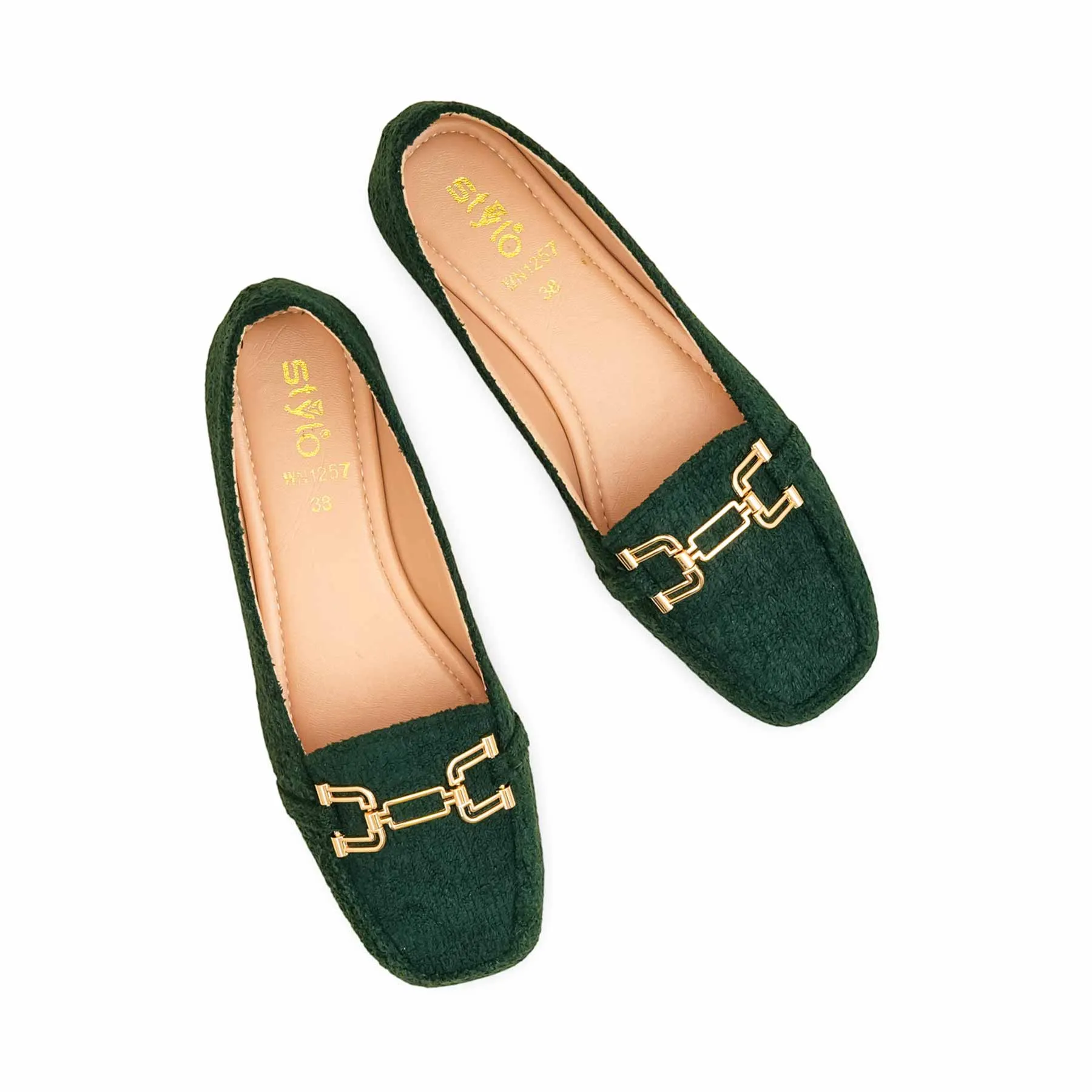 Air Cushioning Art Tour Green Pumps For Ladies WN1257