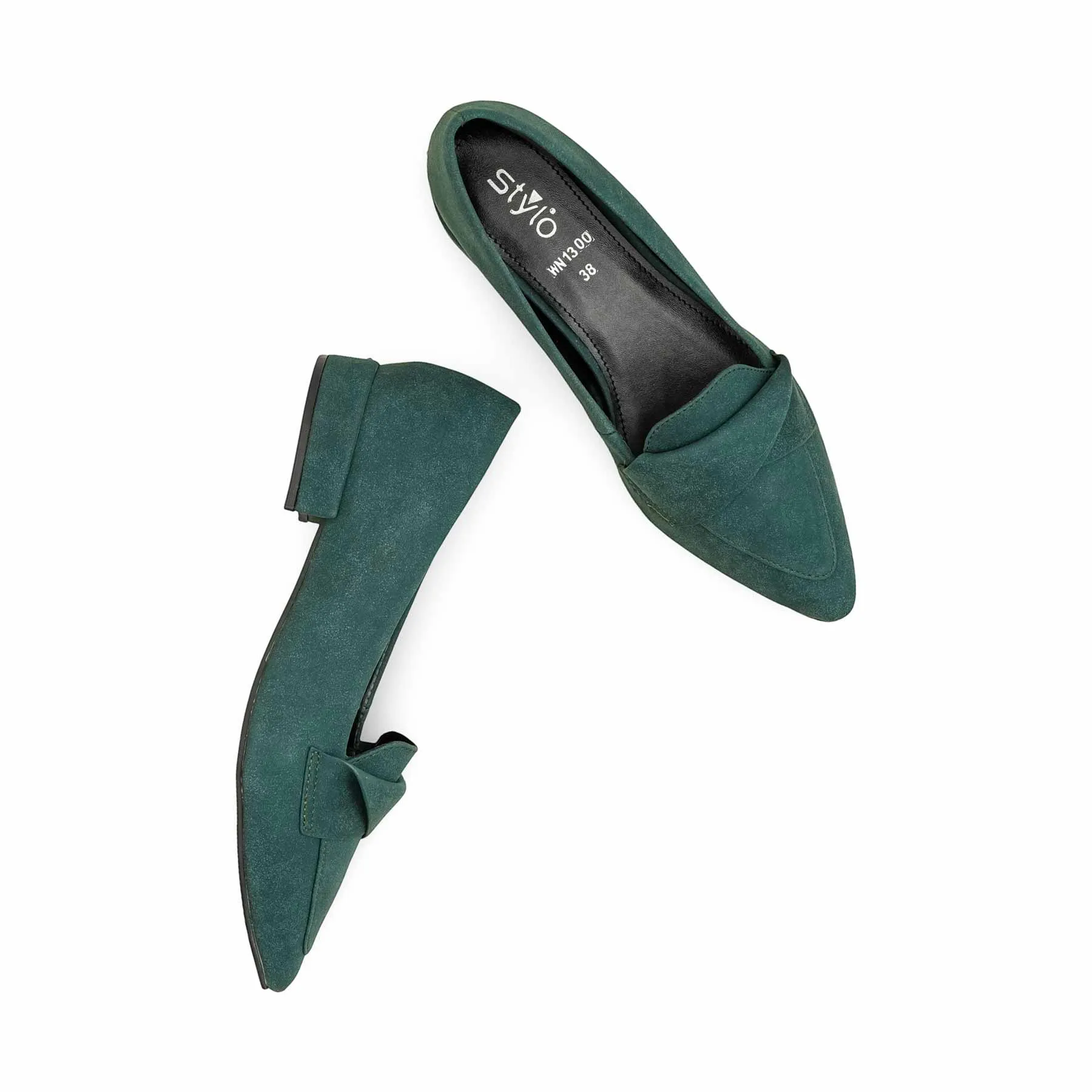 Zip Close Green Pumps For Women WN1300