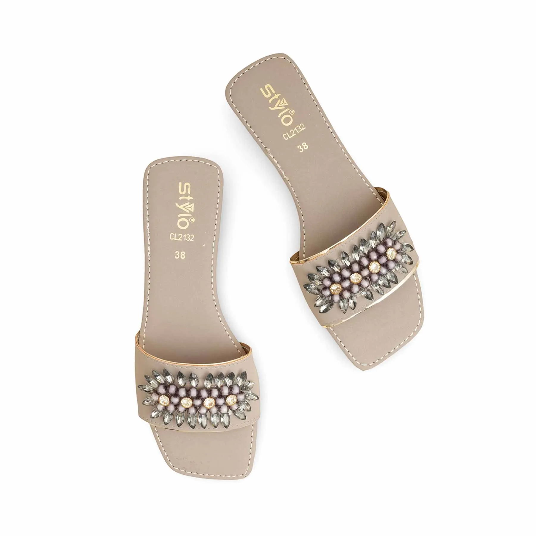 Grey Casual Slipper CL2132 Smooth Surface