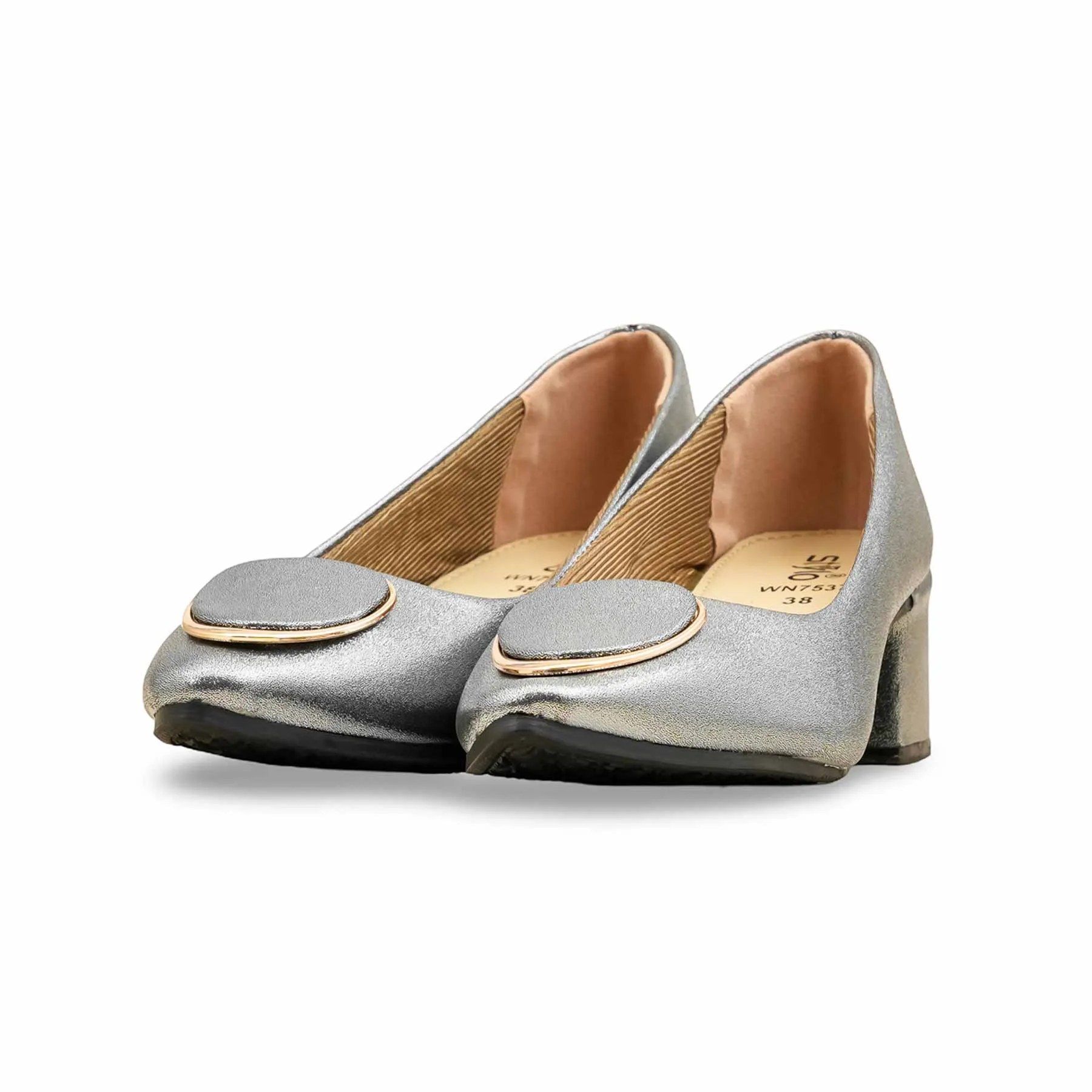 Grey Court Shoes For Ladies WN7537 Pointed Heels