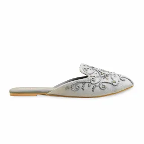 Stacked Heel Technology Orthopedic Rocker Sole Grey Fancy Back Open Khusa EC8589