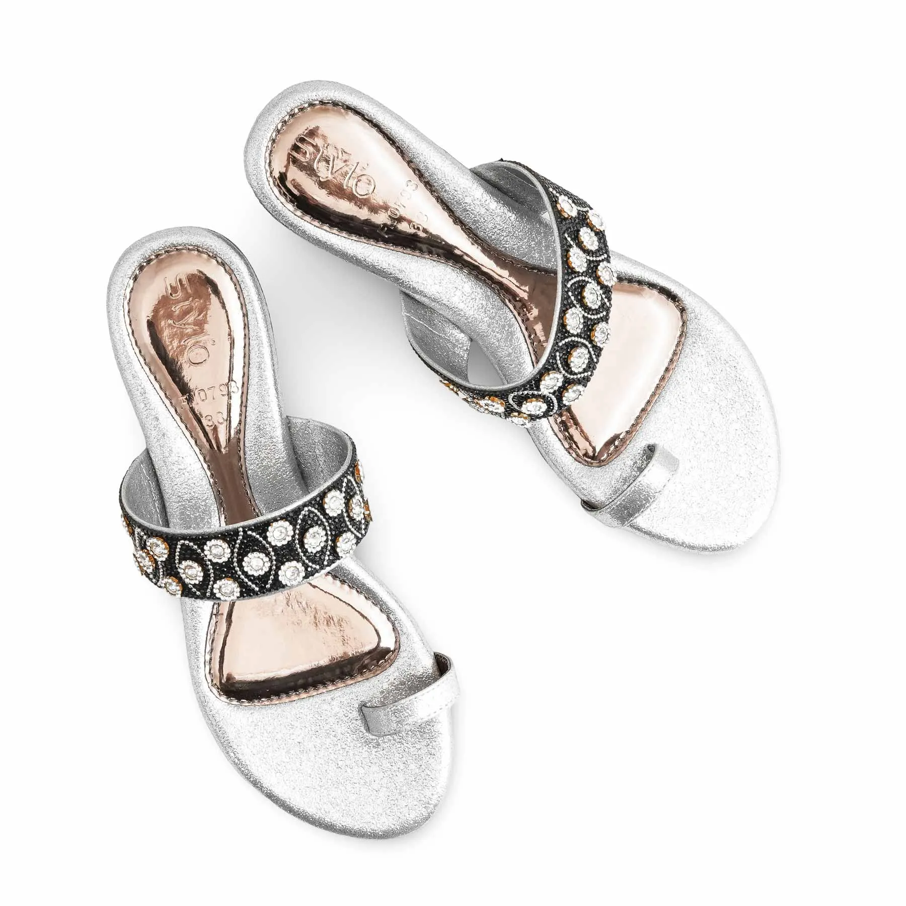 Foot Support Grey Fancy Chappal For Women FN0793