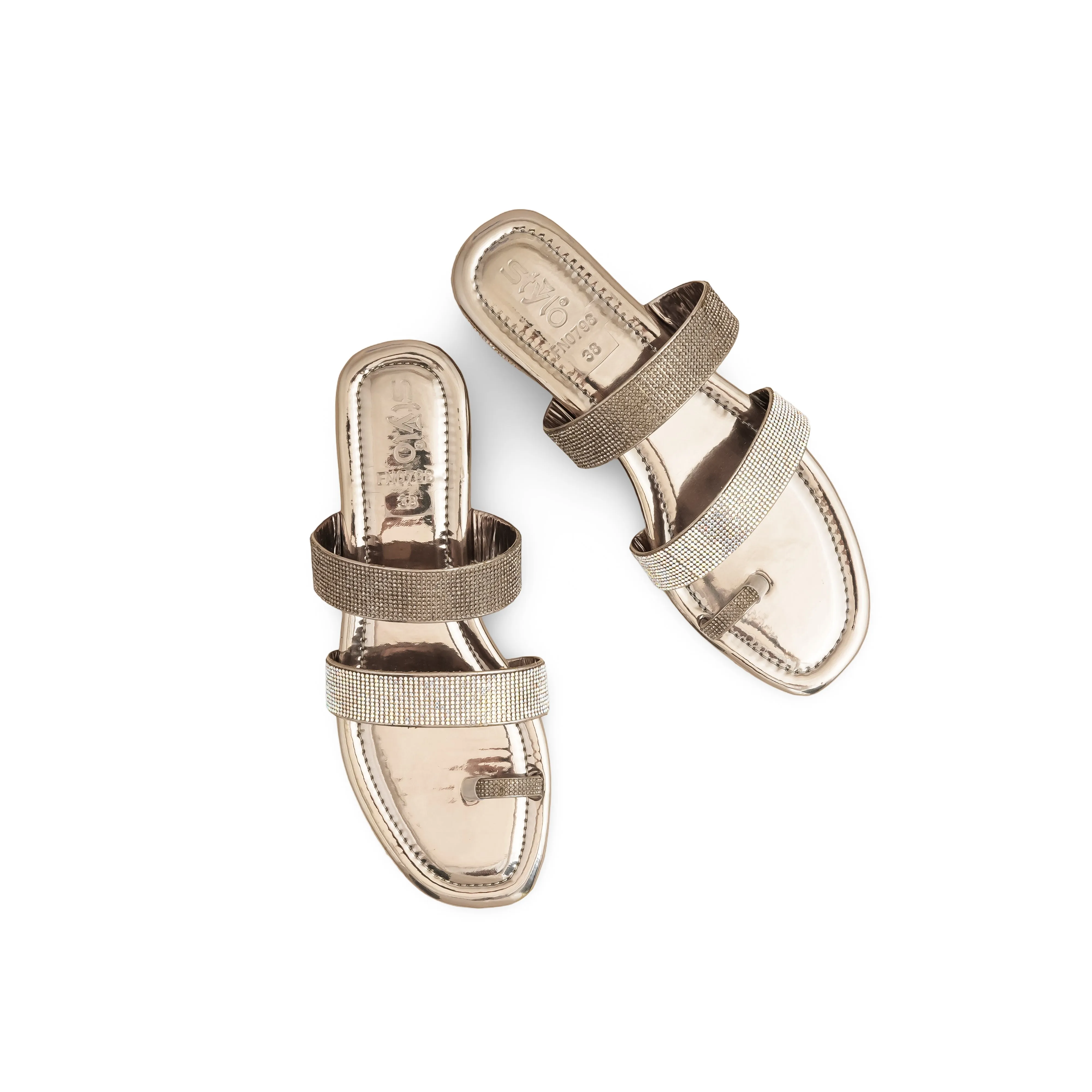 Moon Glow Grey Fancy Chappal For Women FN0798