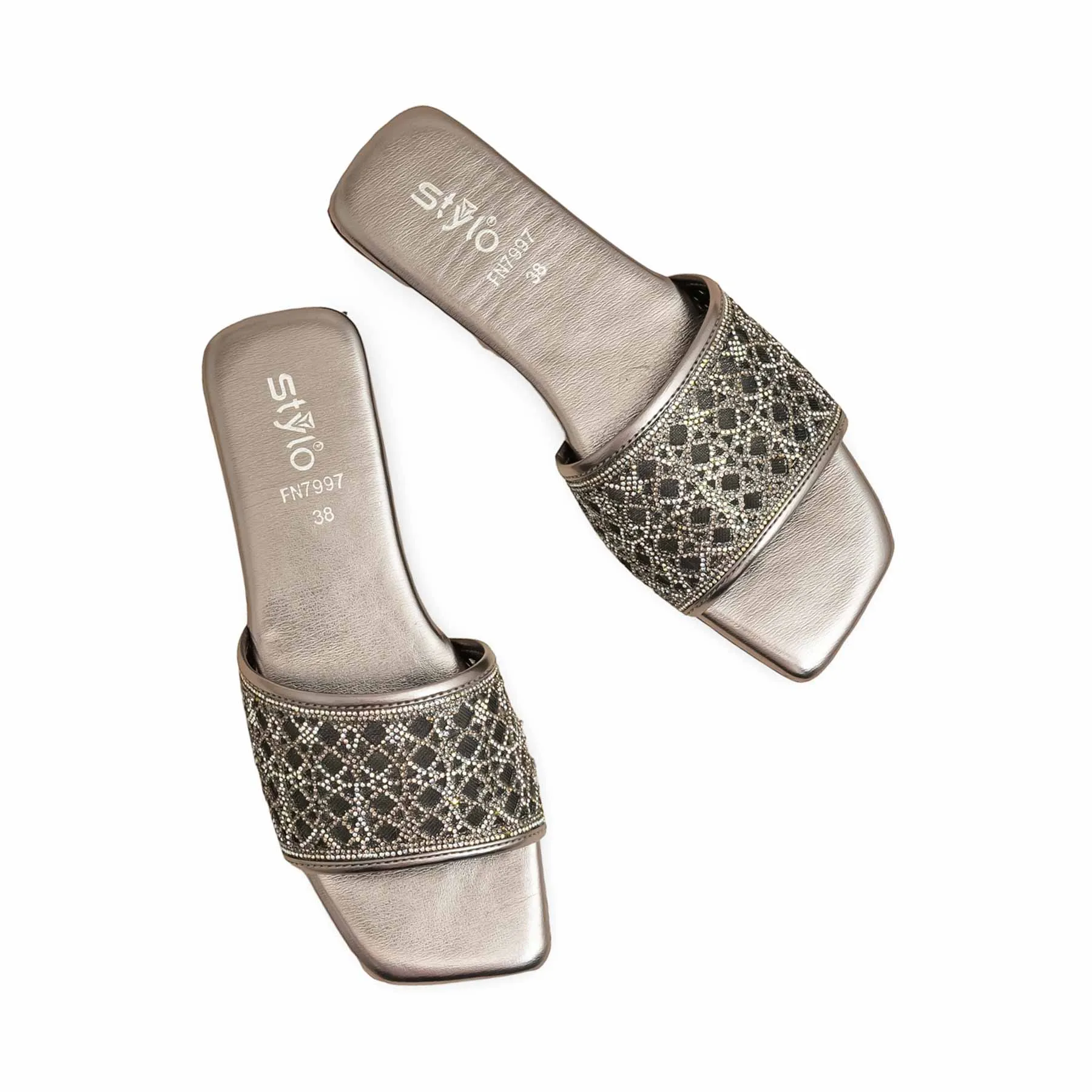 padded insole Grey Fancy Slipper For Ladies FN7997