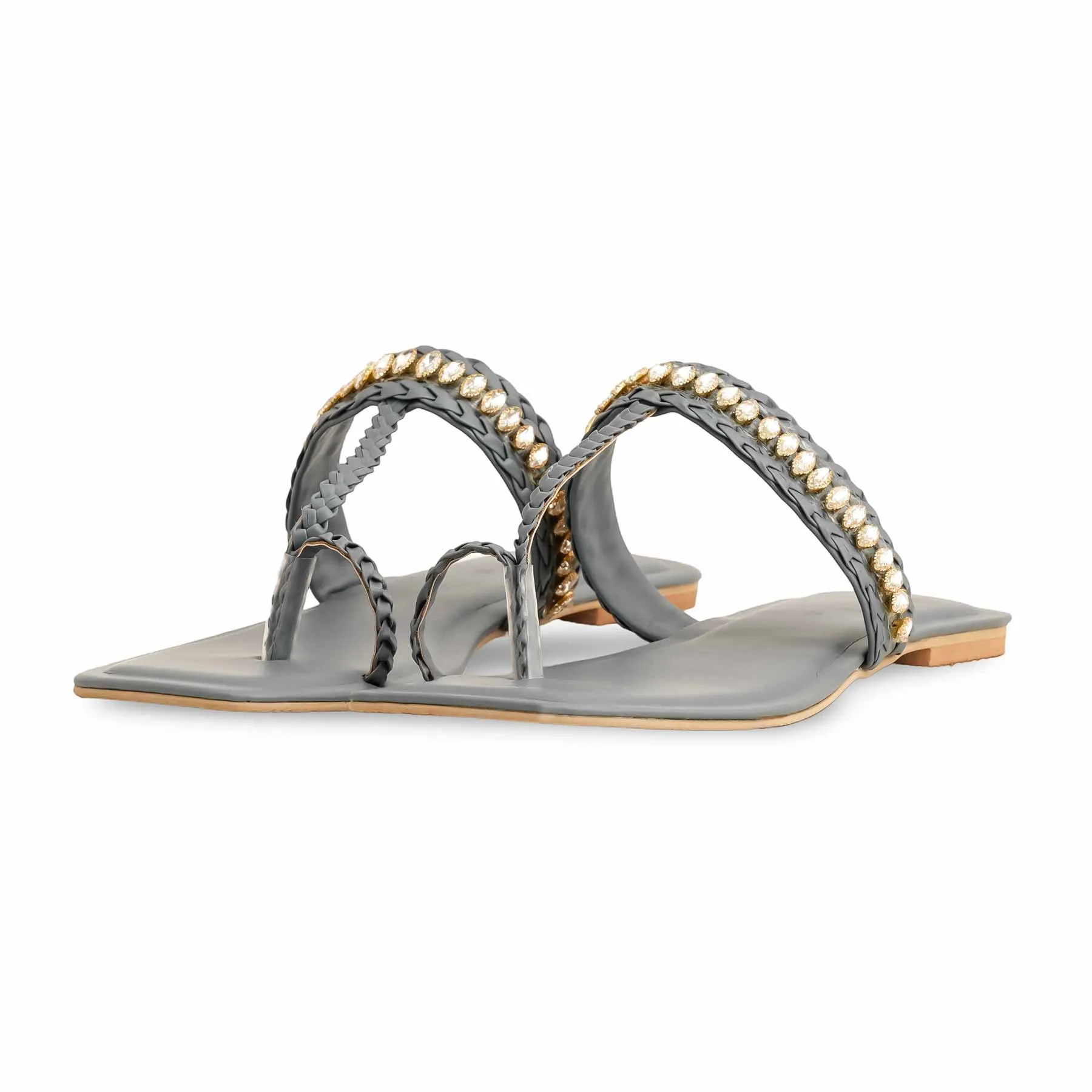 Grey Formal Chappal For Ladies FR0563 Versatile Footwear Casual Walking Shoes