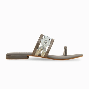 Cinema look Grey Fancy Women Chappal  FN0810