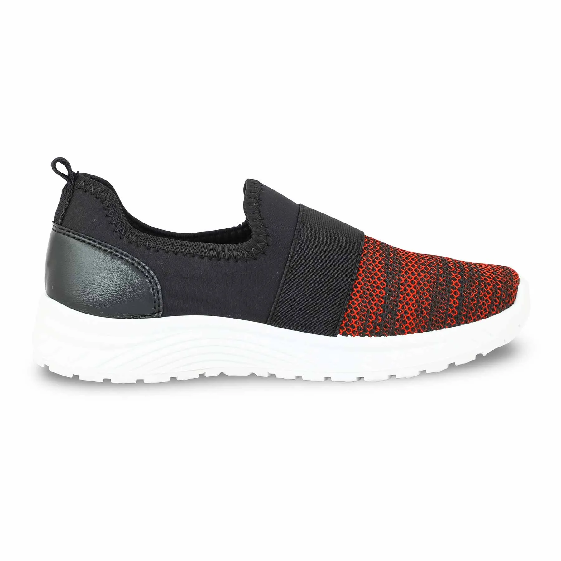 Thermo Regulating Fabric Breathable Knit Uppers Red Casual Sneaker For Women AT9098