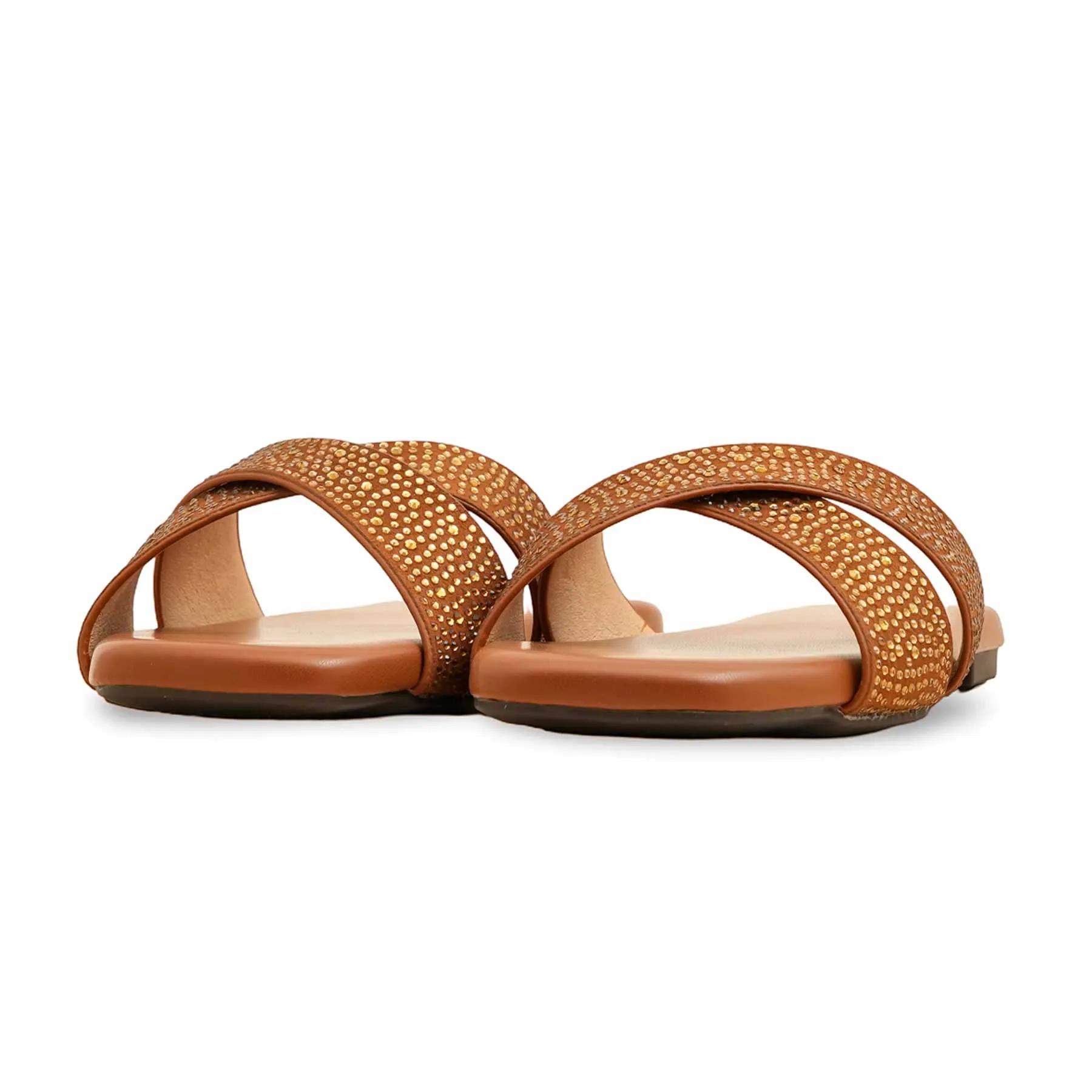 Tan Formal Slipper FR8409 Camp Glow Sling Back