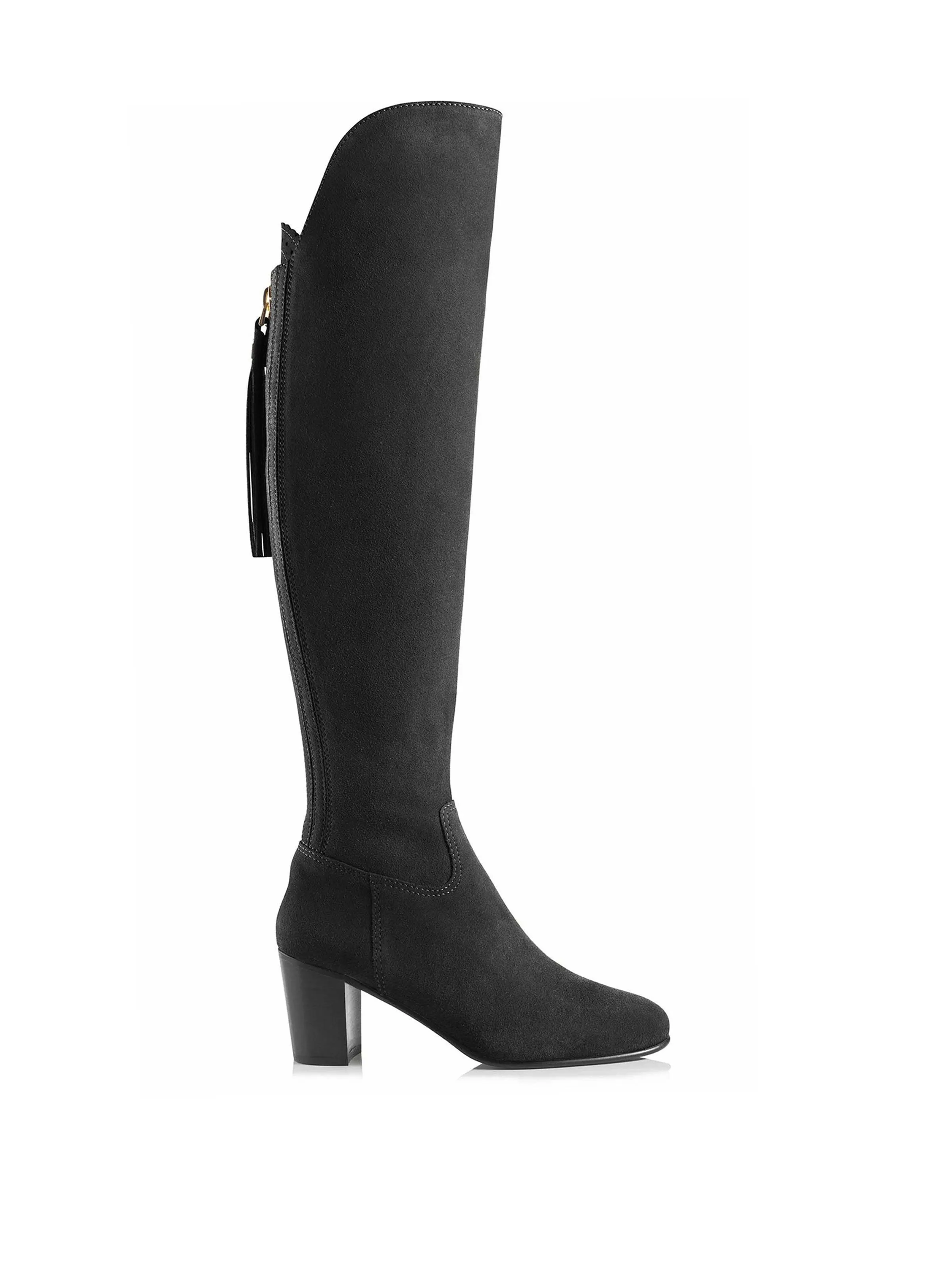 Heeled Amira - Black Suede Rugged Walk