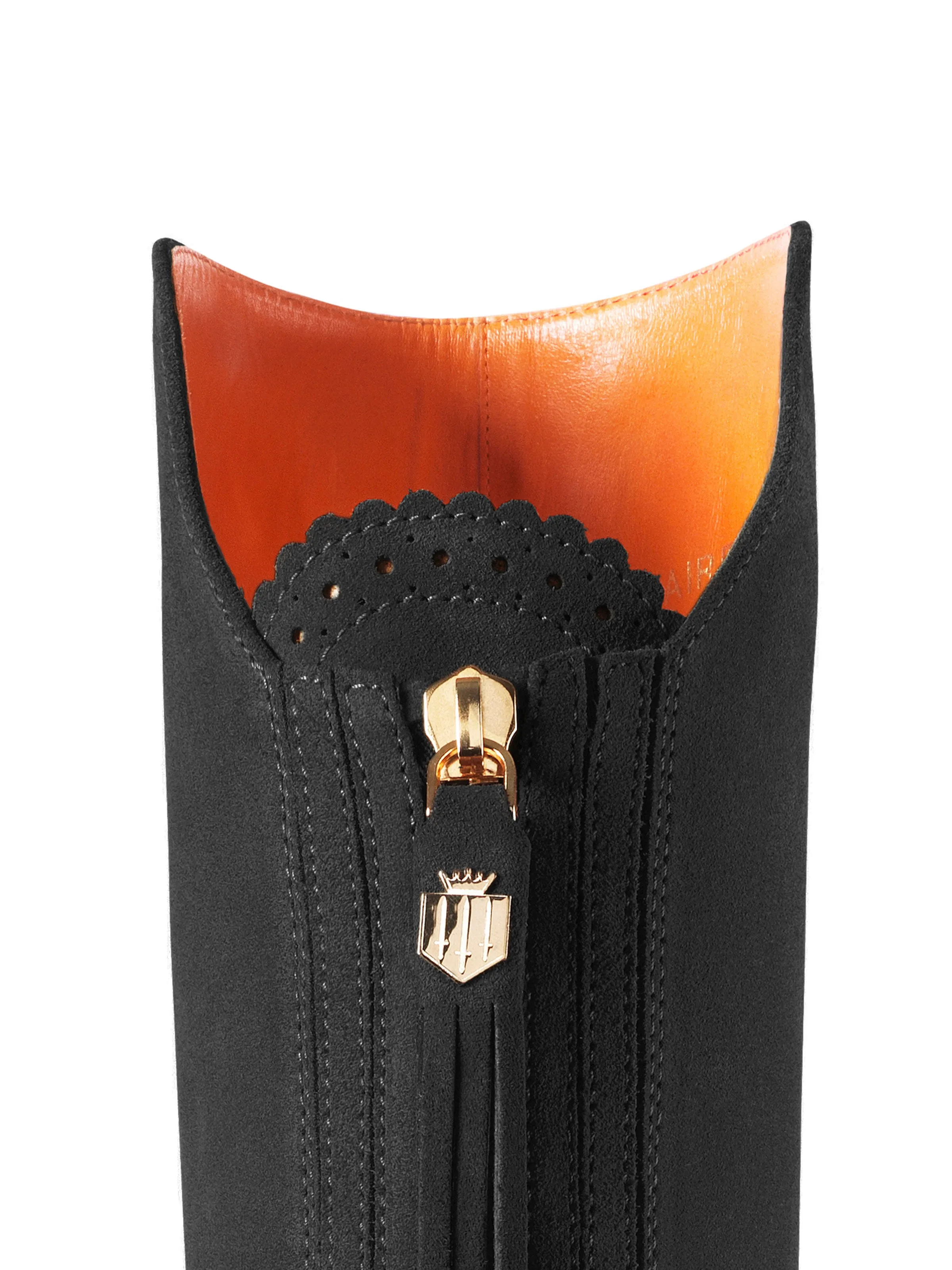 Heeled Amira - Black Suede Seamless Comfort Adventure Seeker