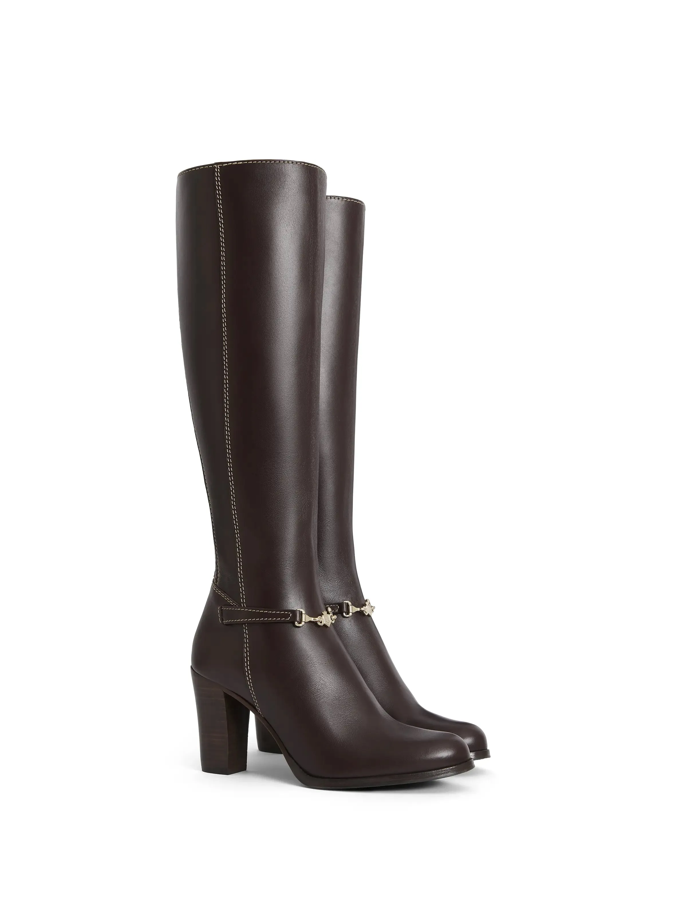 Heeled Octavia - Mahogany Leather Rain Safe Reinforced Form Mountain Climber