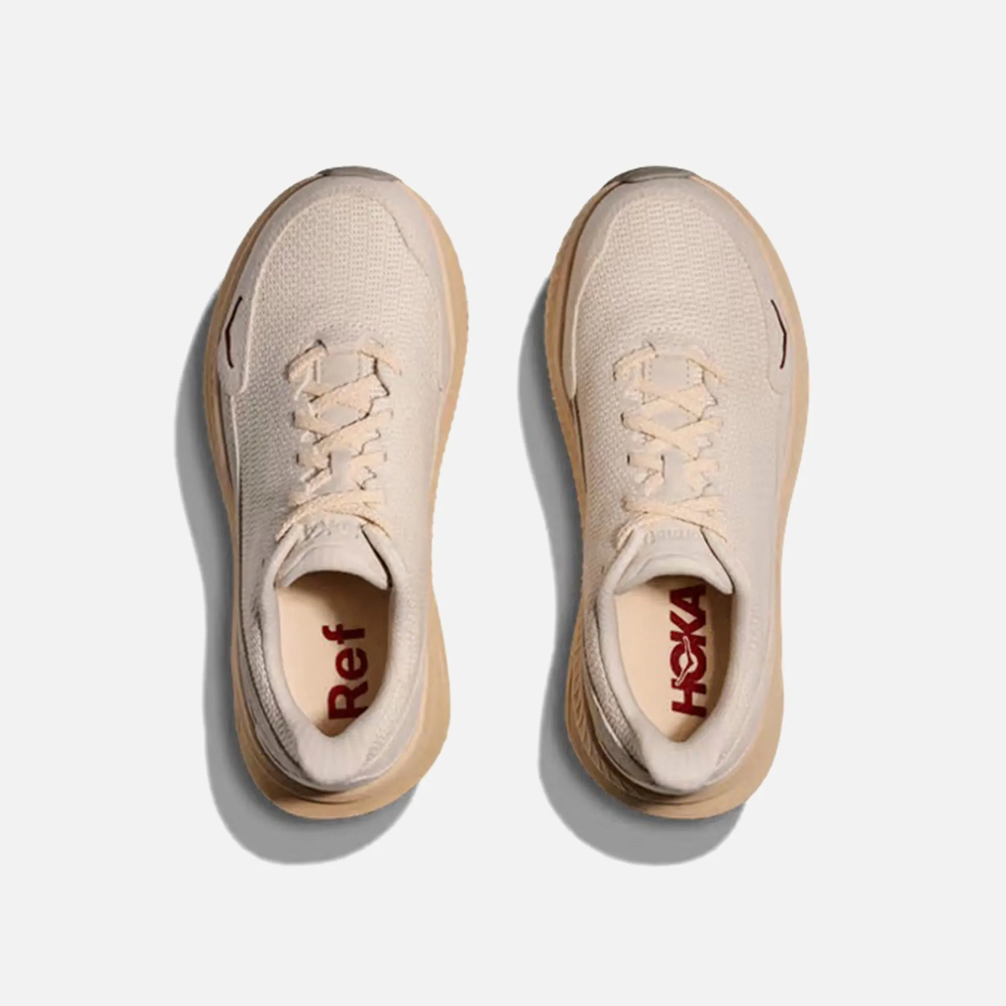 HOKA WMNS Mach 6 LS Reformation Crochet - Eggnog / Shortbread Commuter Ready Eco Friendly