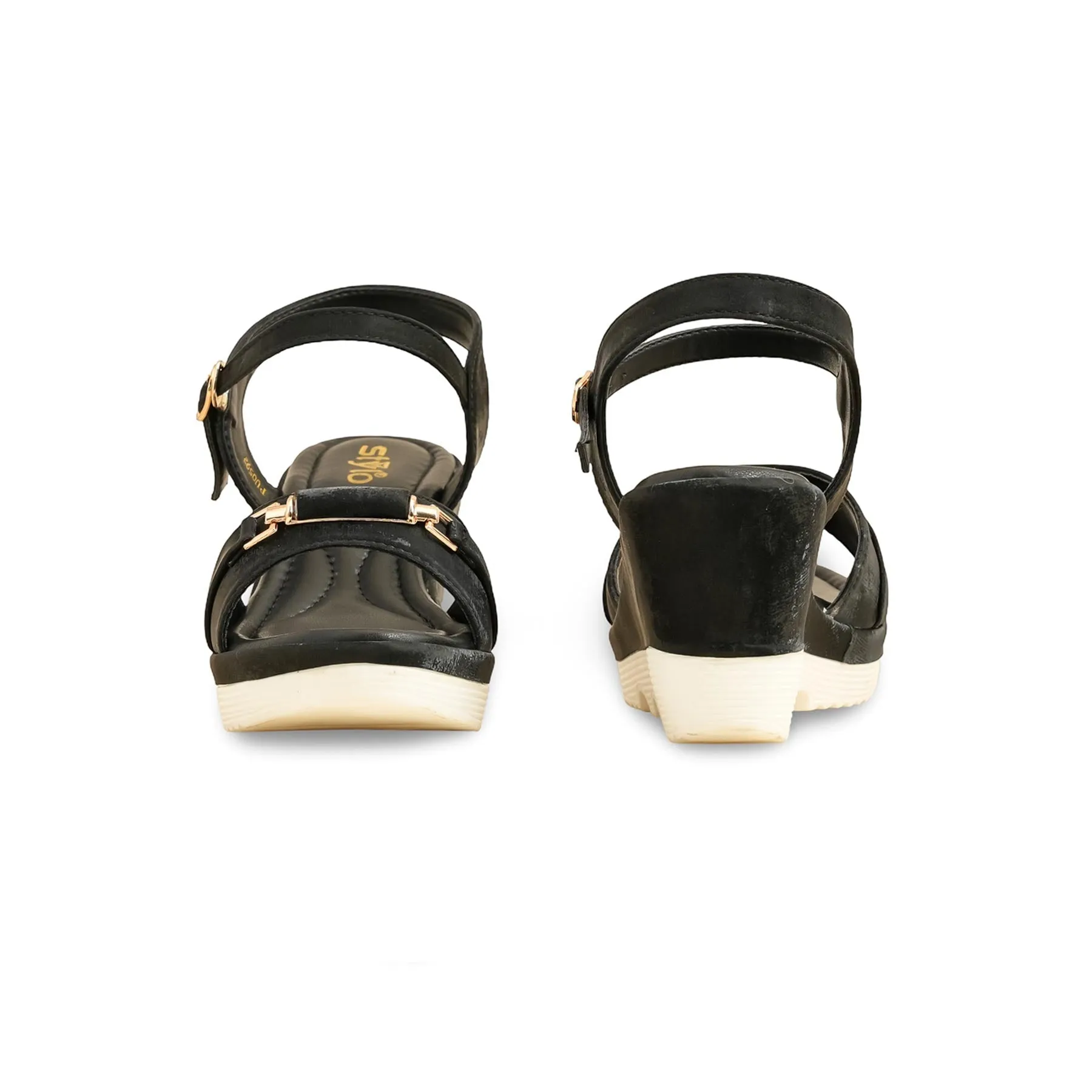 Black Formal Sandal PU0592 Classic Charm