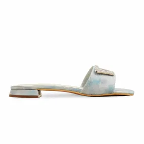 Wedge Style Blue Formal Slipper For Women FRS002