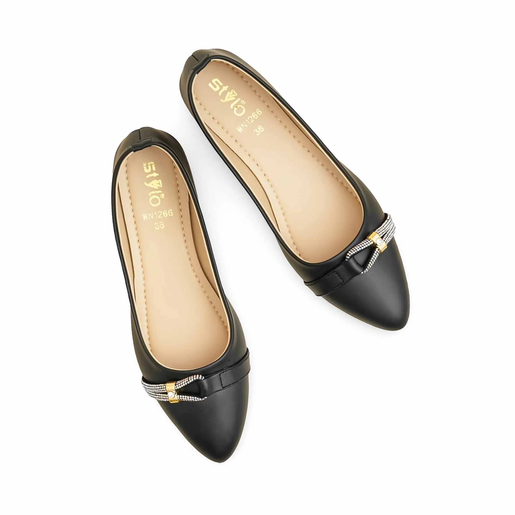 Black Pumps WN1266 Flat Heel