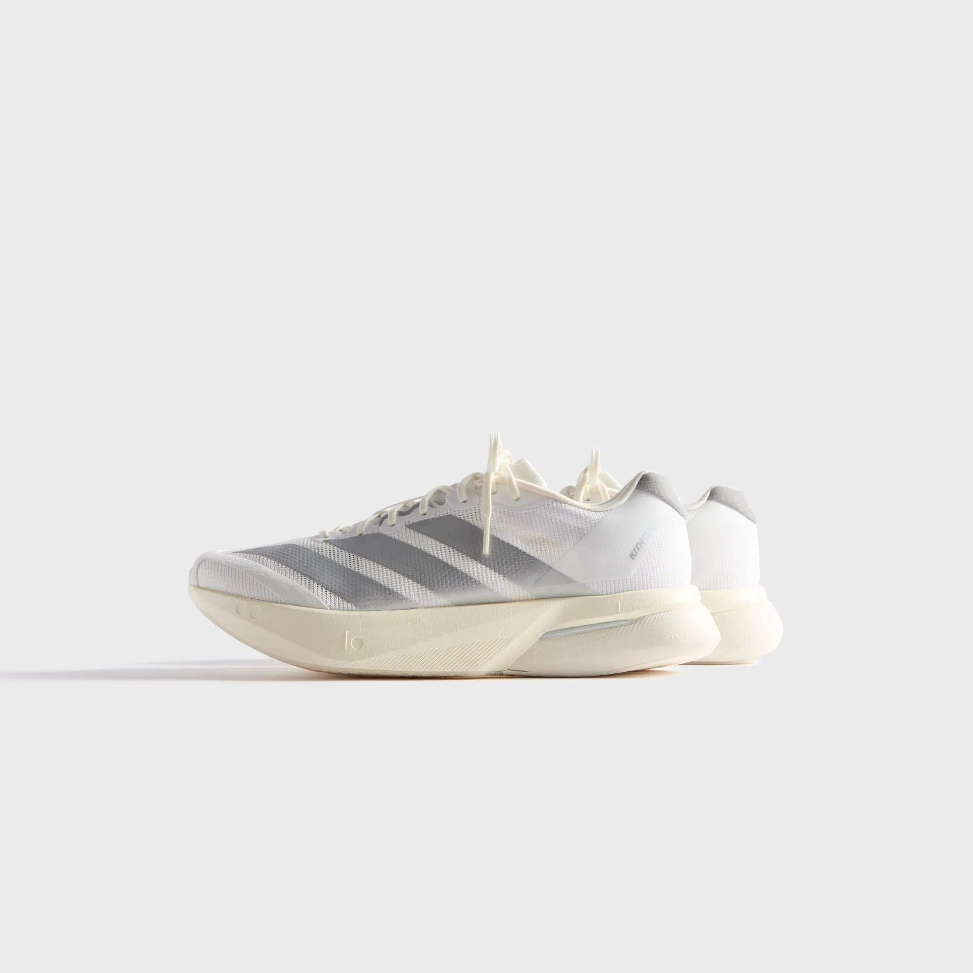 Kith for adidas Adizero Boston 13 - White / Silver Metallic / Grey Agile Wear Recycled Polyester Fabric