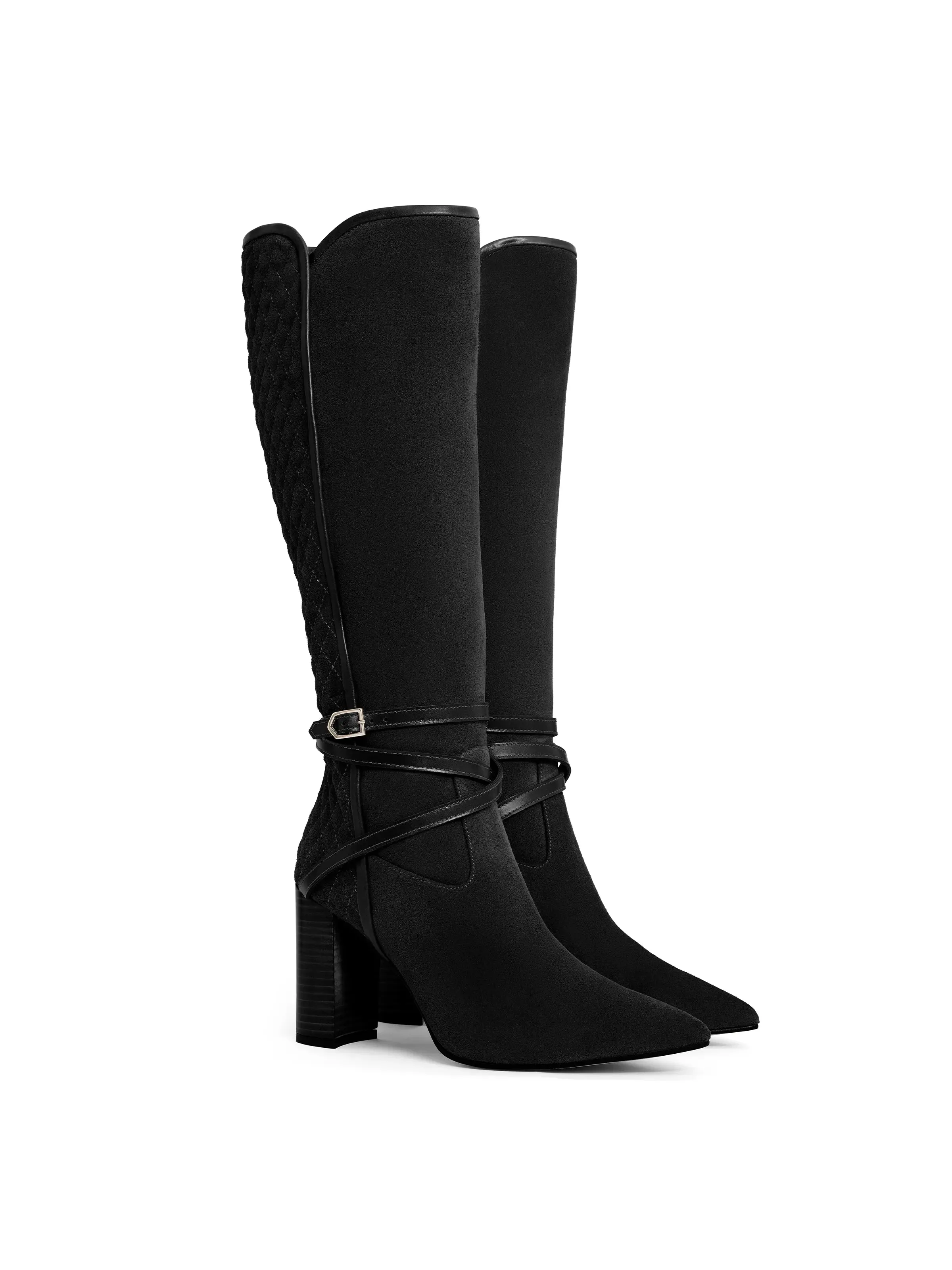 Knee High Chiswick - Black Suede Strong Laces Steel Cap