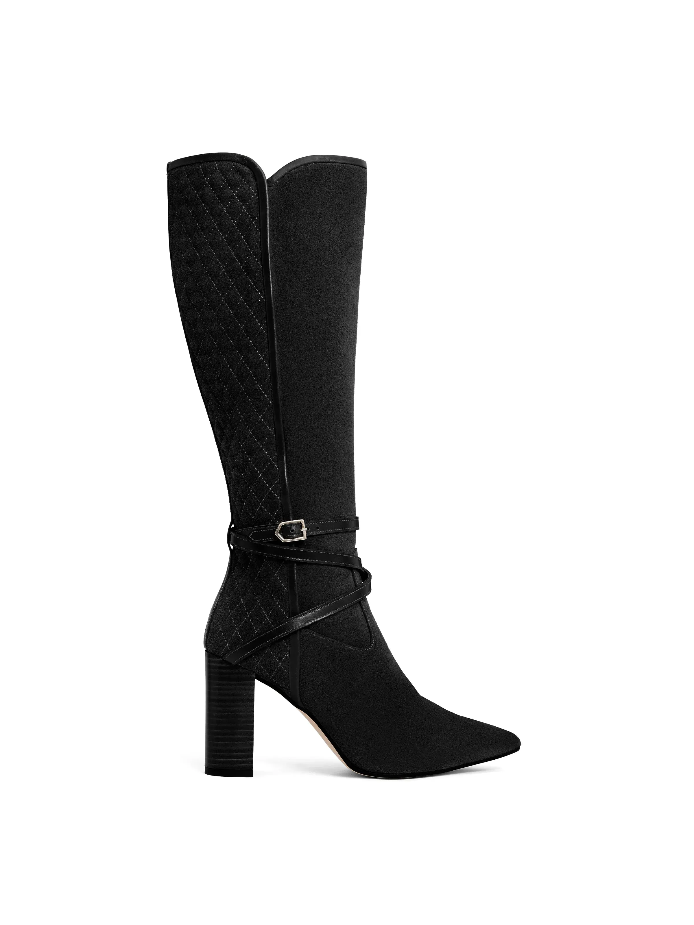 Knee High Chiswick - Black Suede Grippy Outsole Weather Resistant User