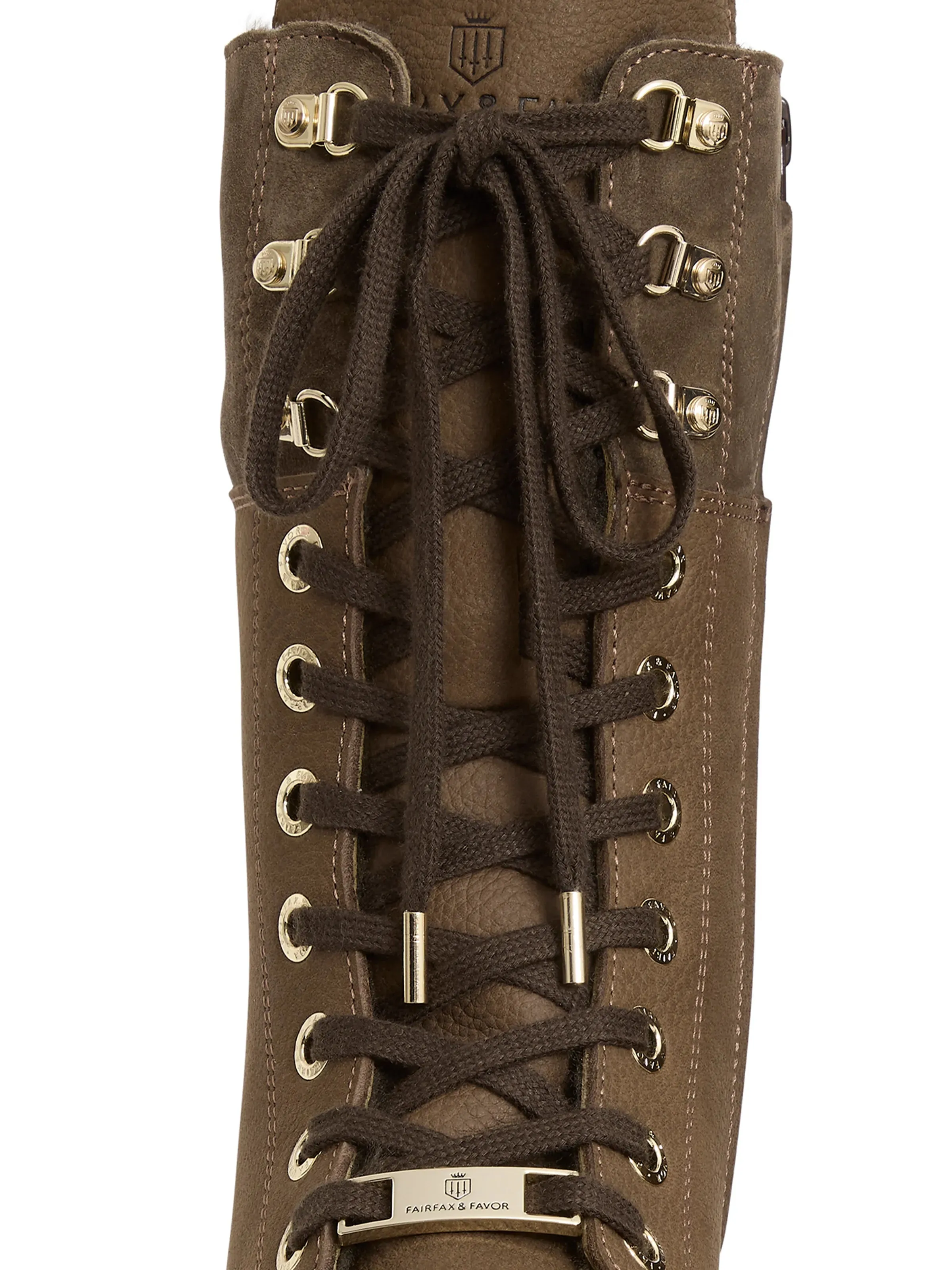 Zip Up Knee High Shearling Lined Anglesey - Chocolate Nubuck