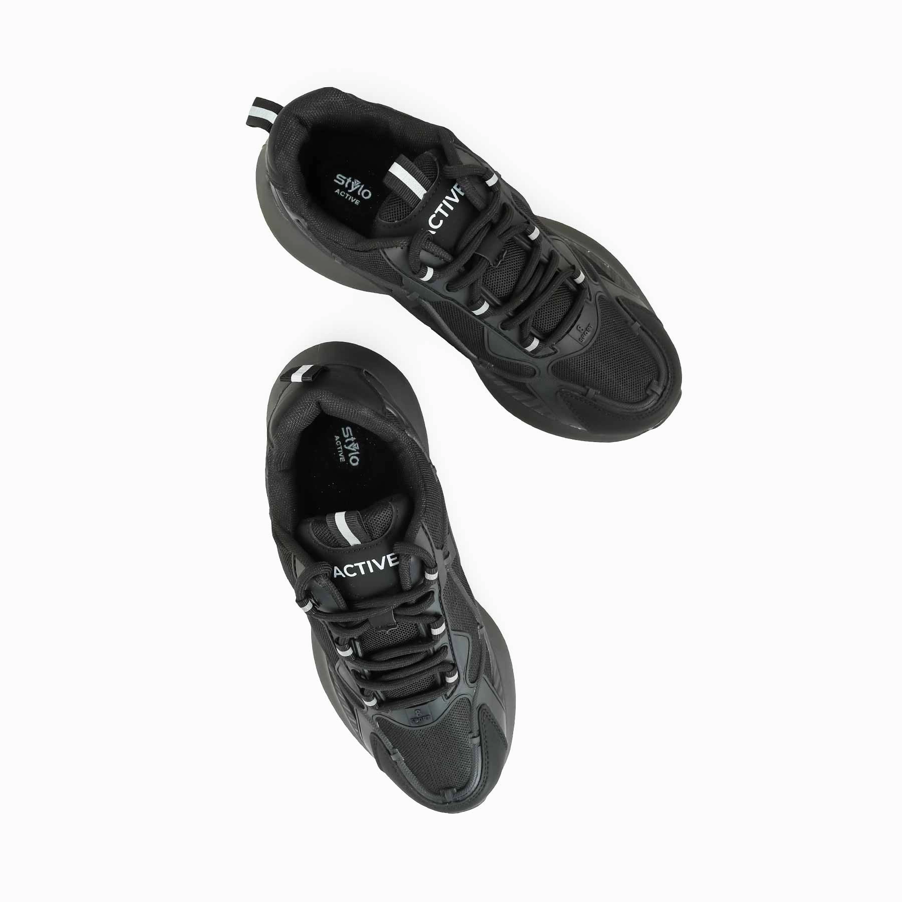 Black Casual Sneaker For Ladies AT7350 Flat Outsole Lateral Support