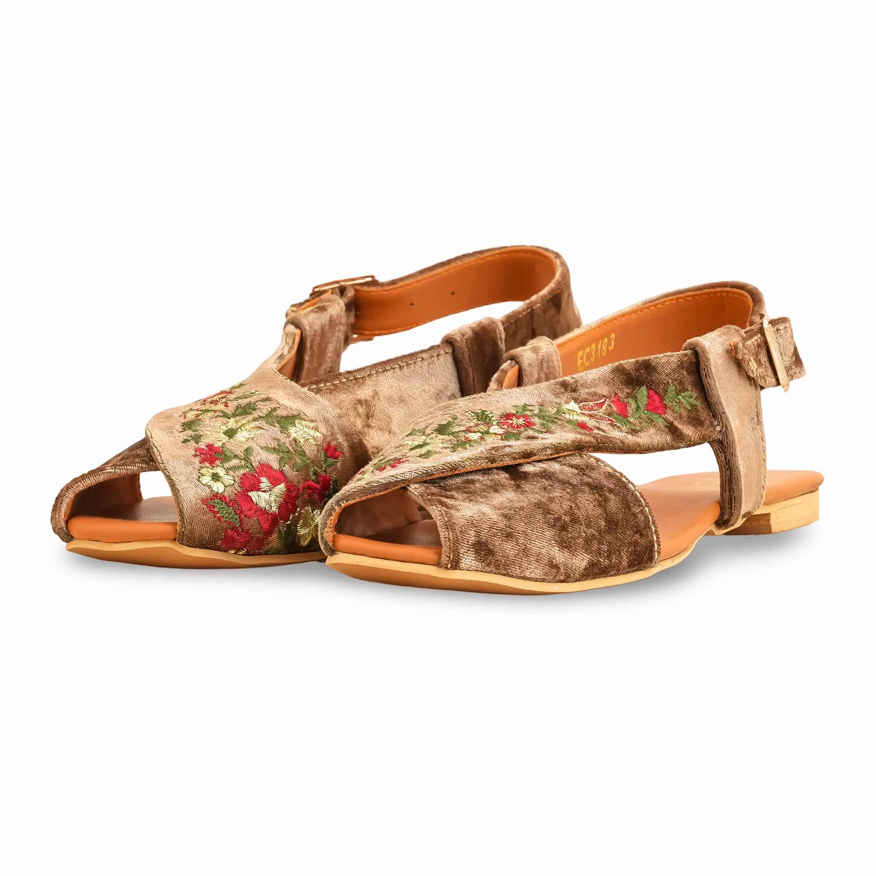 Abrasion Resistant Stitching Brown Formal Peshawari Chappal EC3183