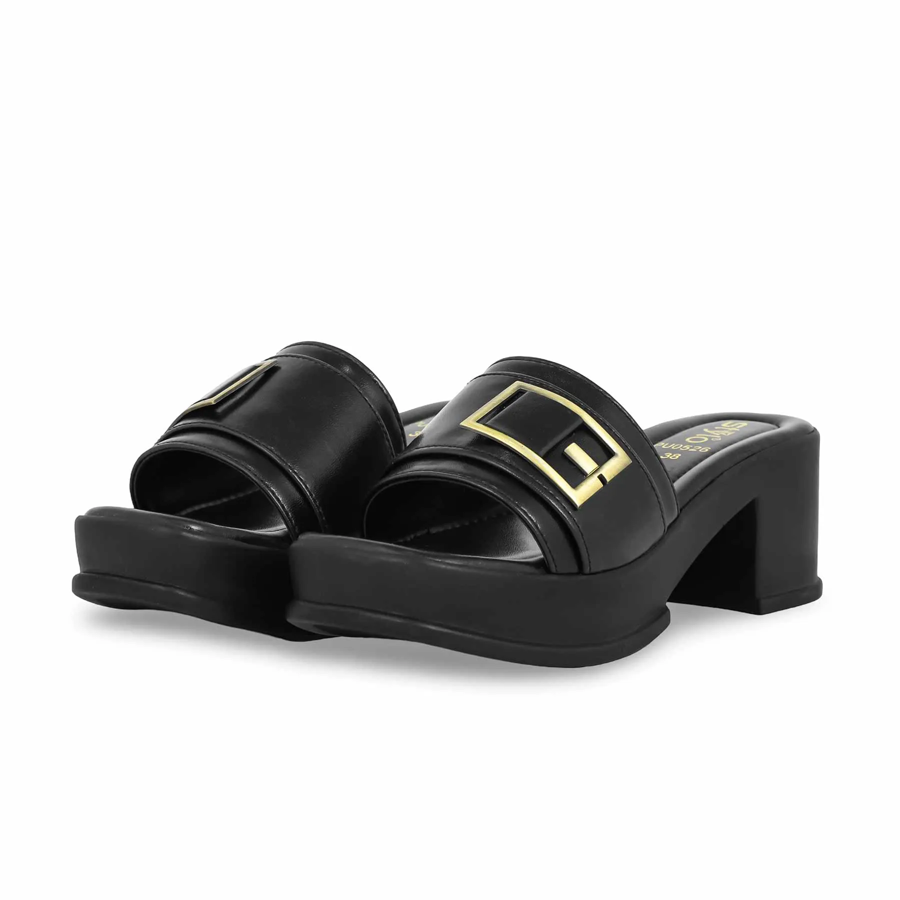Brunch Spark Luxury Sandals Black Formal Slipper PU0526