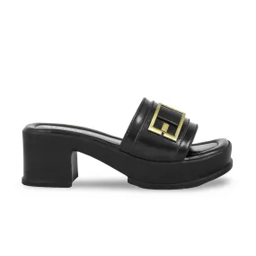 Black Formal Slipper PU0526 Heroine Aura