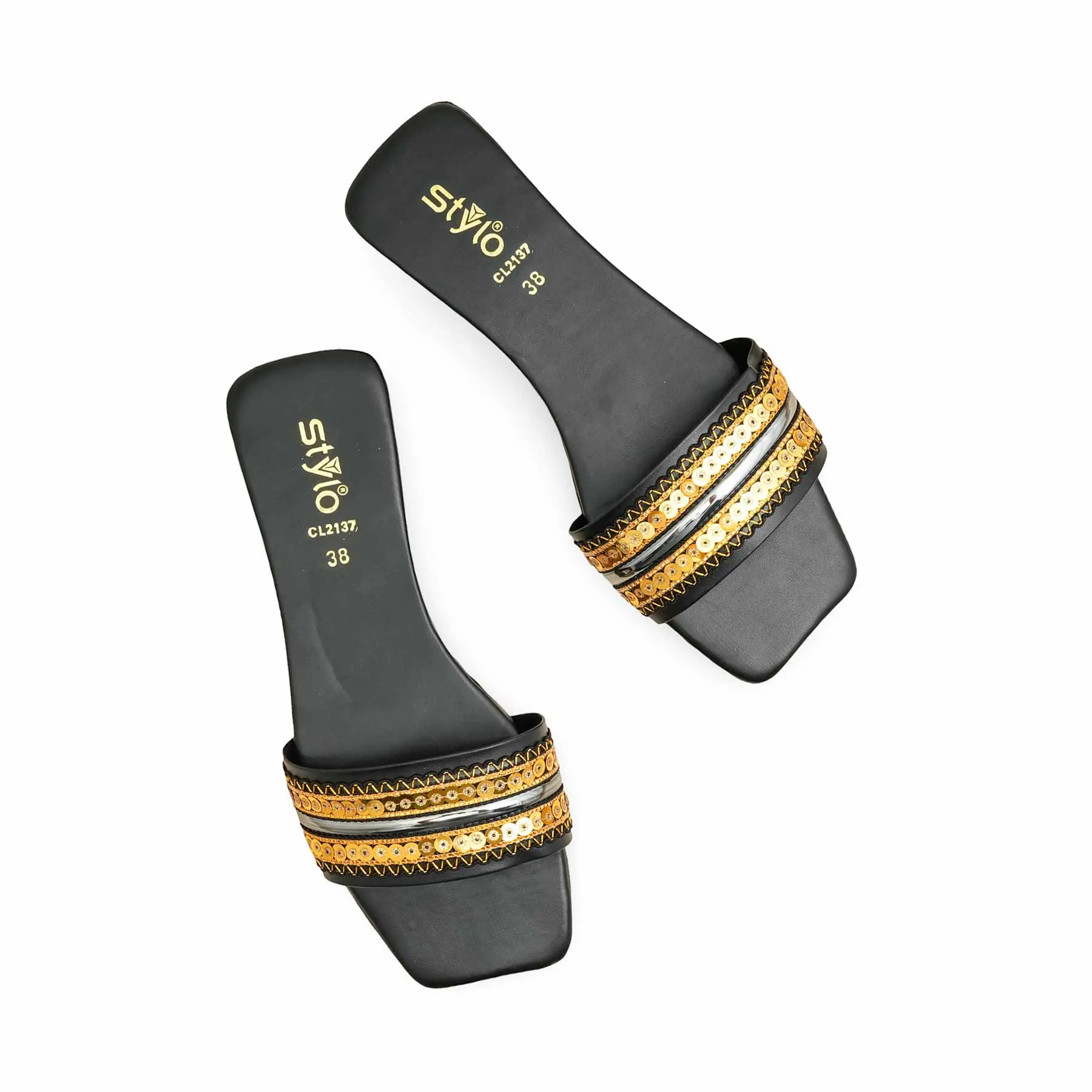 Black Casual Slipper CL2137 Dance Night